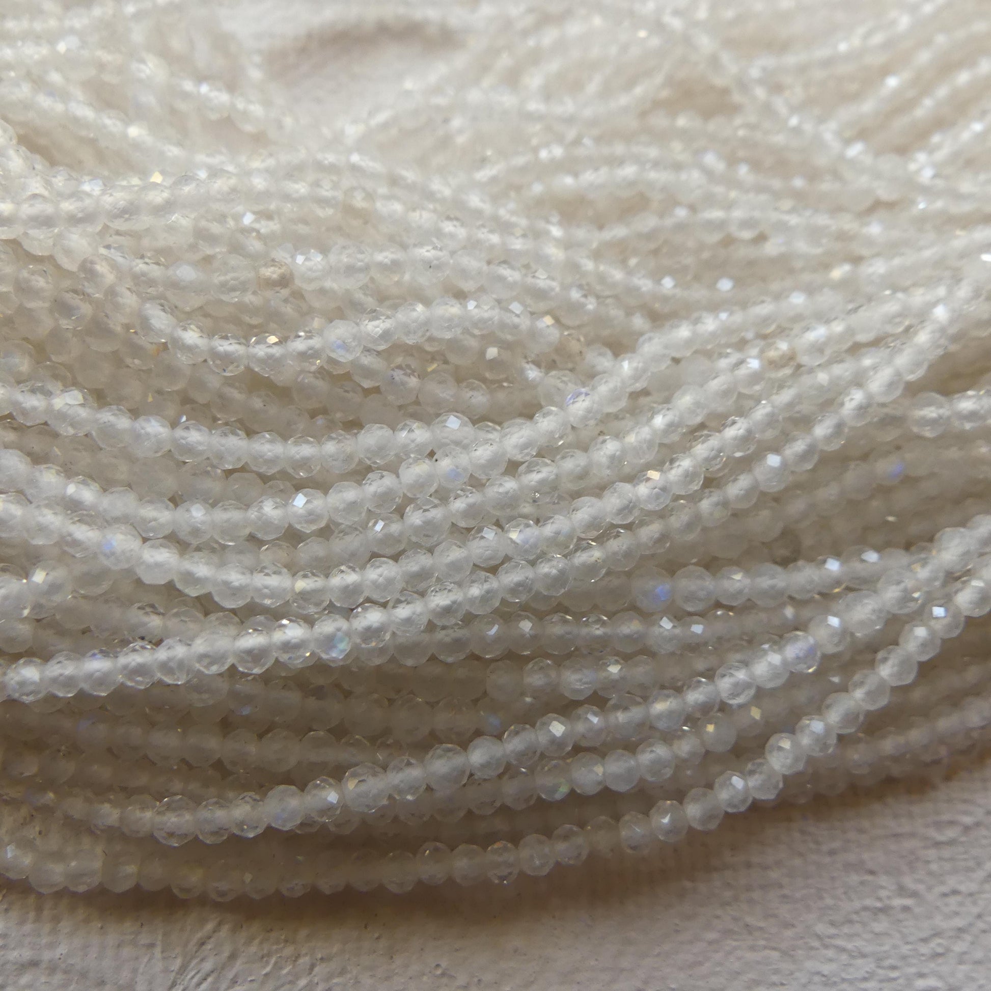 2mm Rainbow Moonstone Faceted Beads 15" Moonstone Gemstone Beads Beading Crafter Gift June Birthstone DIY Jewelry Fertility Stone