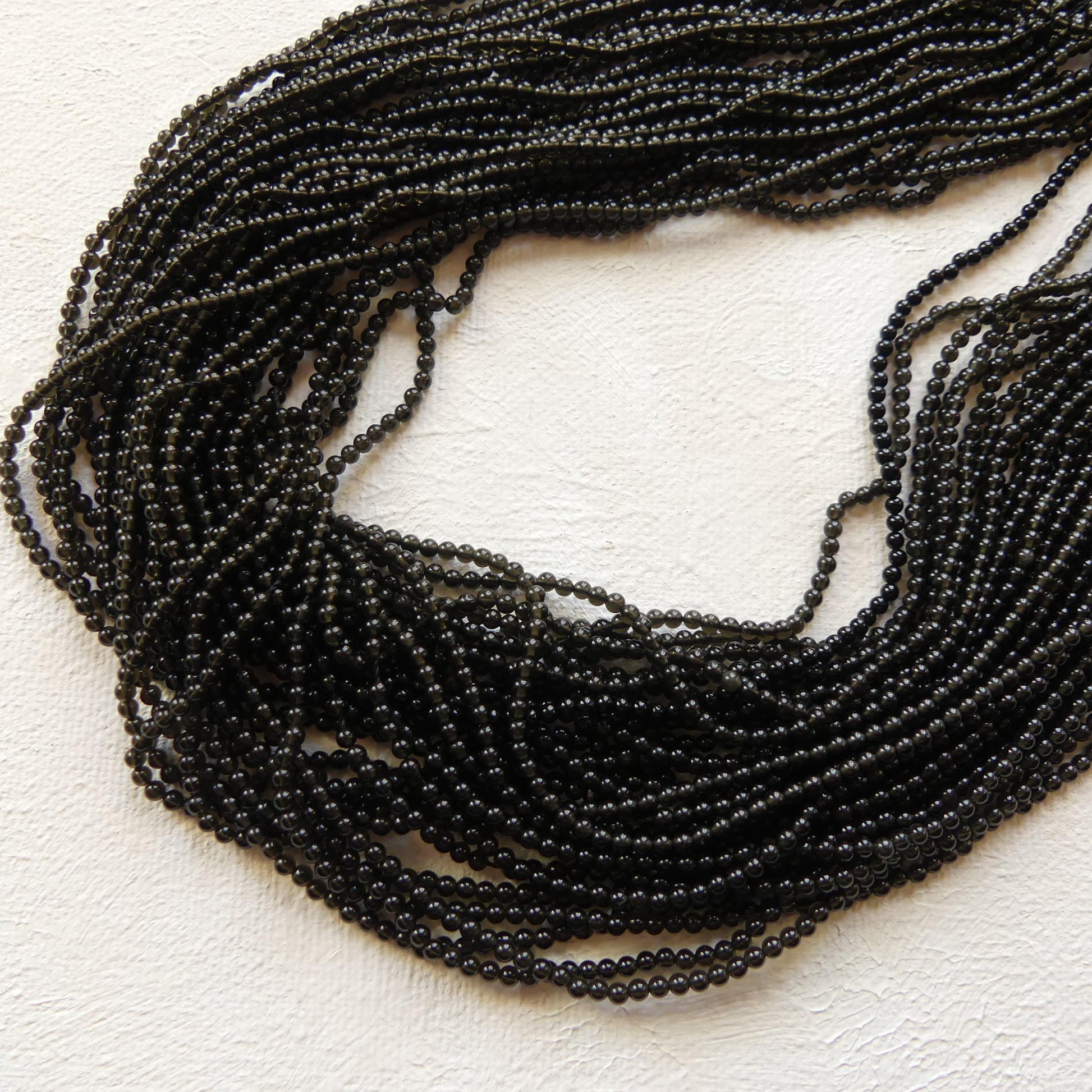 2mm Black Obsidian Smooth Beads Black Obsidian Genuine Beads 15" Gemstone Beads Beading Crafter Gift DIY Jewelry Making