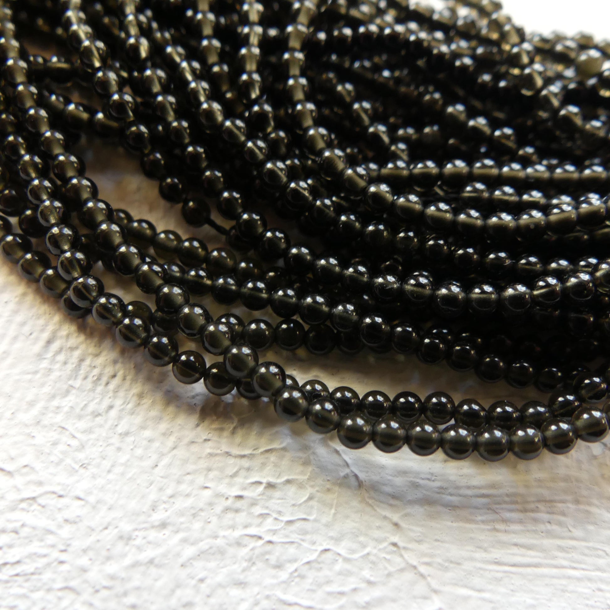 2mm Black Obsidian Smooth Beads Black Obsidian Genuine Beads 15" Gemstone Beads Beading Crafter Gift DIY Jewelry Making