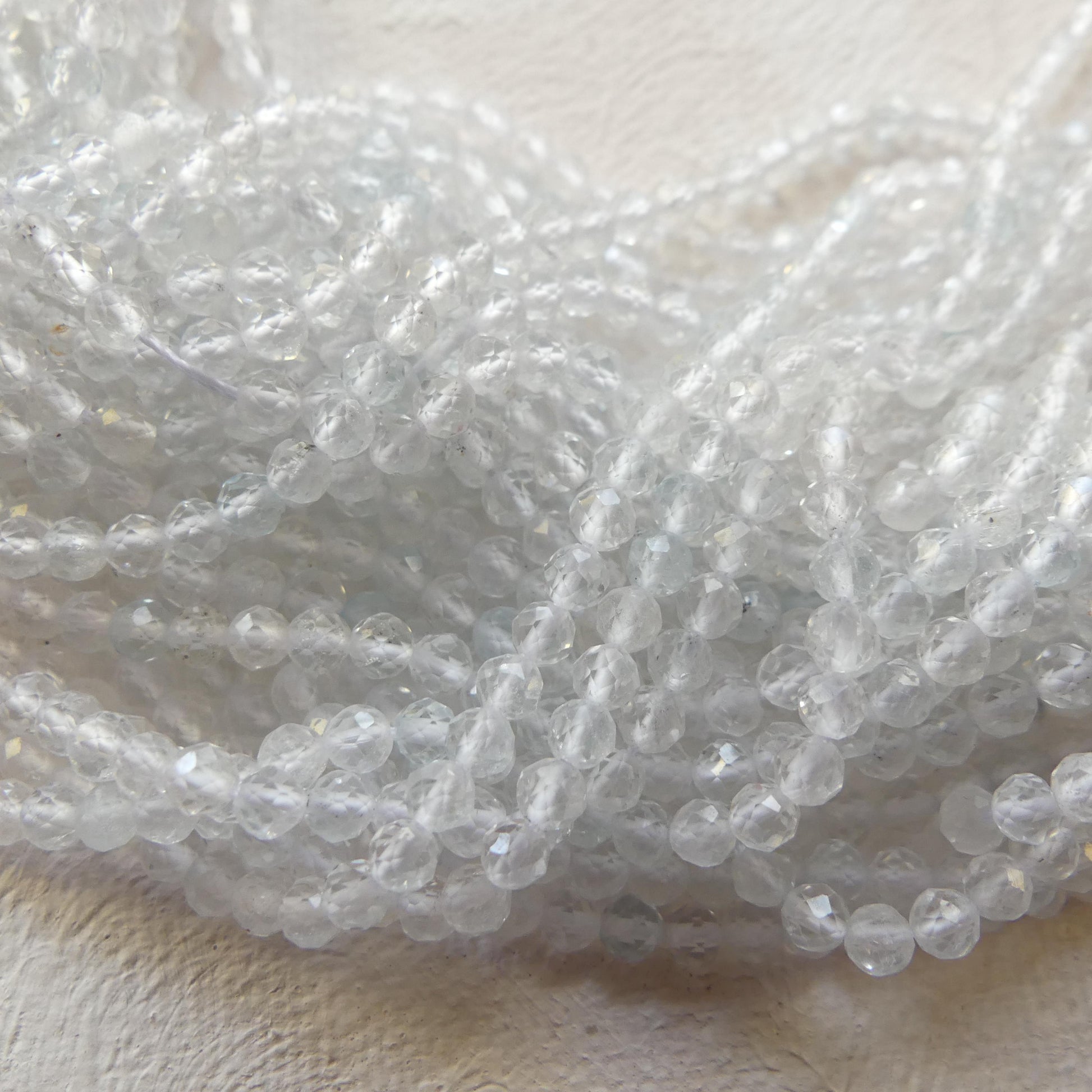 3mm AAA White Topaz Faceted Beads 15" Natural Topaz Clear Sparkly Gemstone Beads Beading Crafter Gift April Birthstone DIY Jewelry