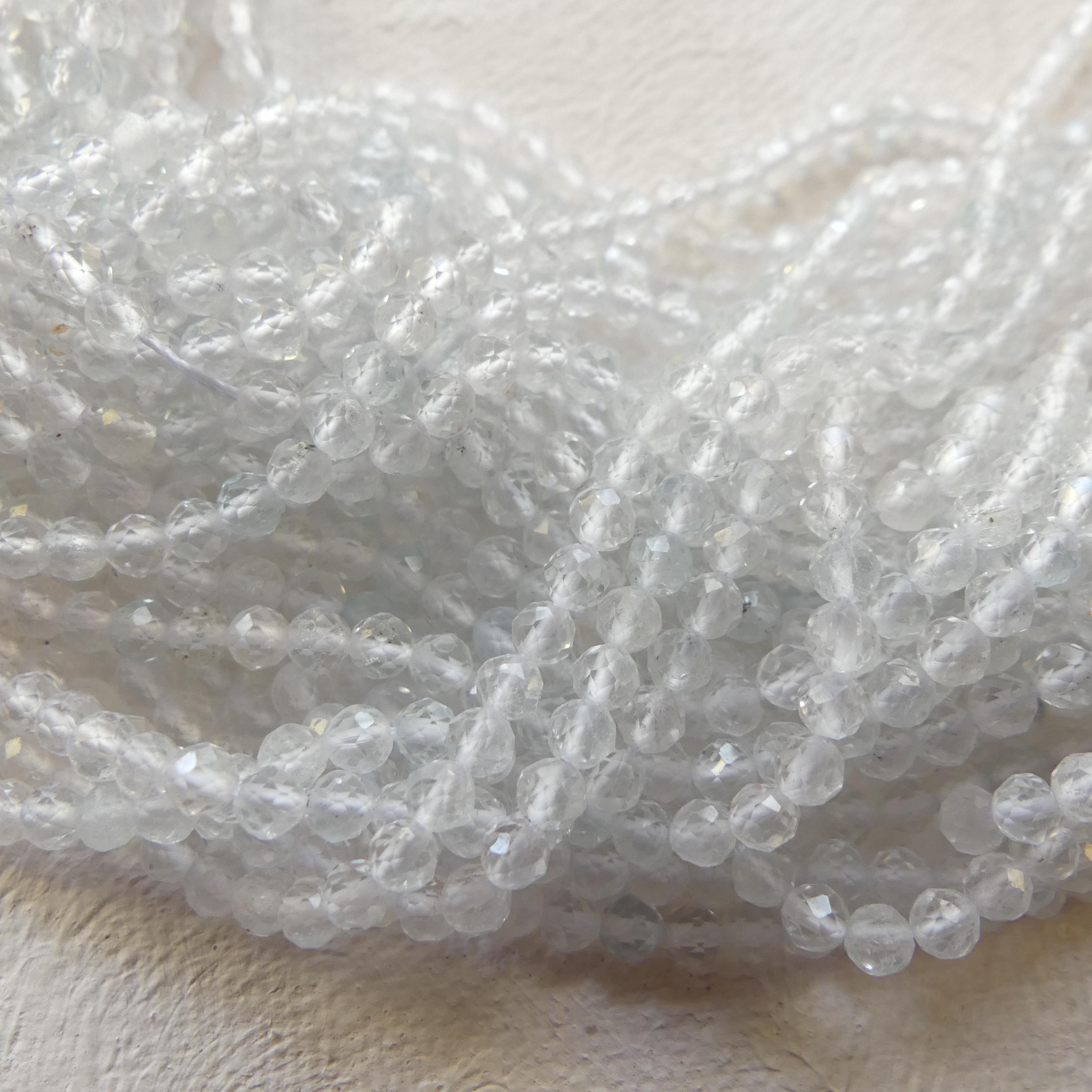 3mm AAA White Topaz Faceted Beads 15" Natural Topaz Clear Sparkly Gemstone Beads Beading Crafter Gift April Birthstone DIY Jewelry