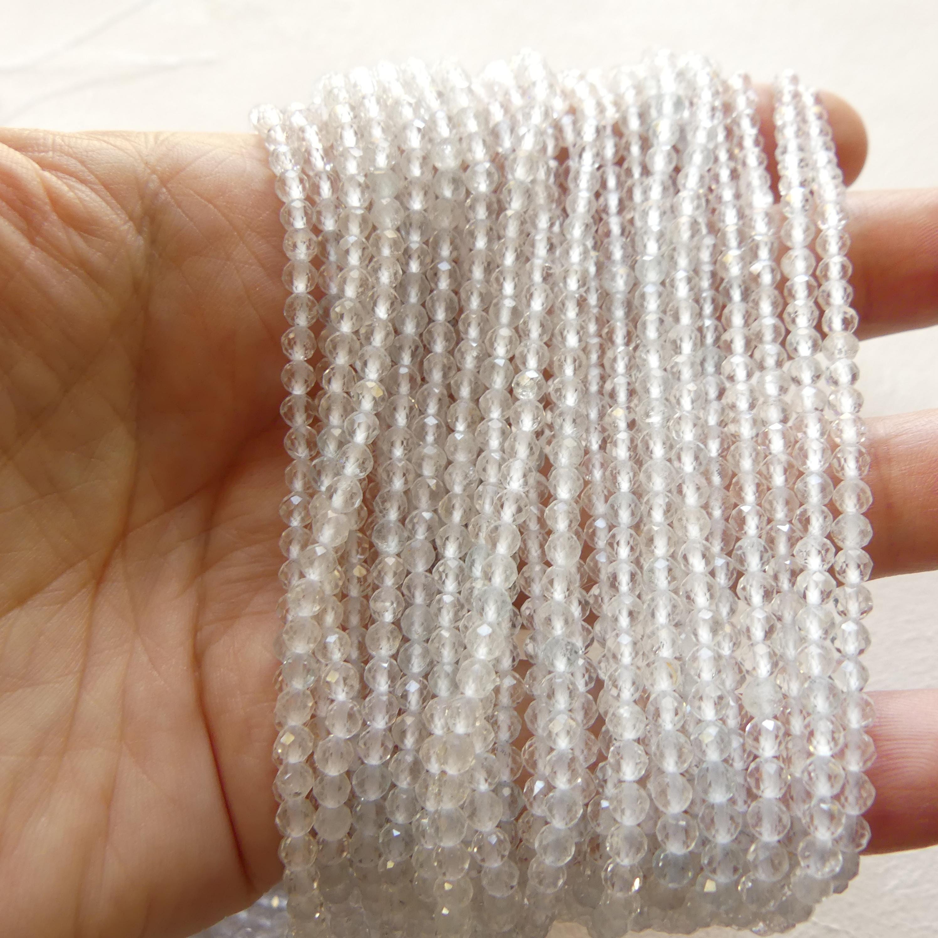 3mm AAA White Topaz Faceted Beads 15" Natural Topaz Clear Sparkly Gemstone Beads Beading Crafter Gift April Birthstone DIY Jewelry
