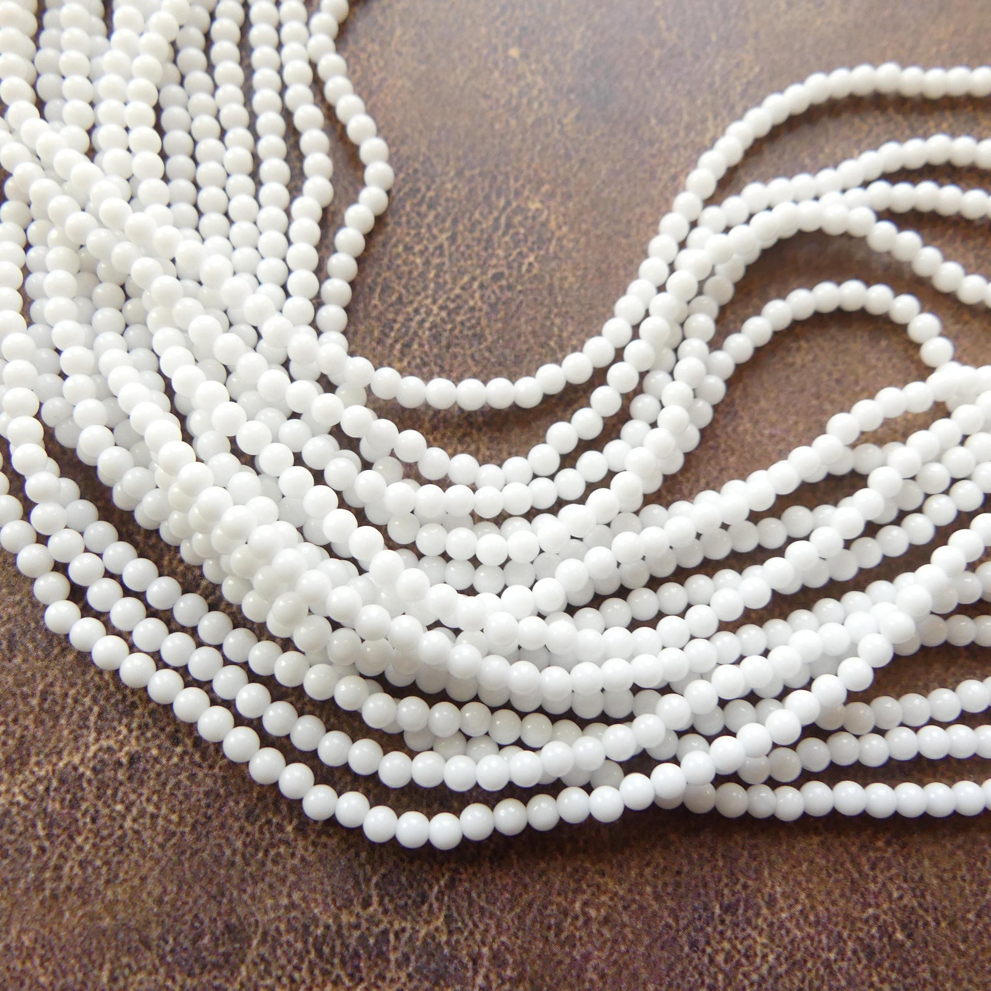 2mm White Feldspar Beads Smooth Genuine Small White Stone Beads 15" Gemstone Beads for Jewelry Making Beading Gift Crafter