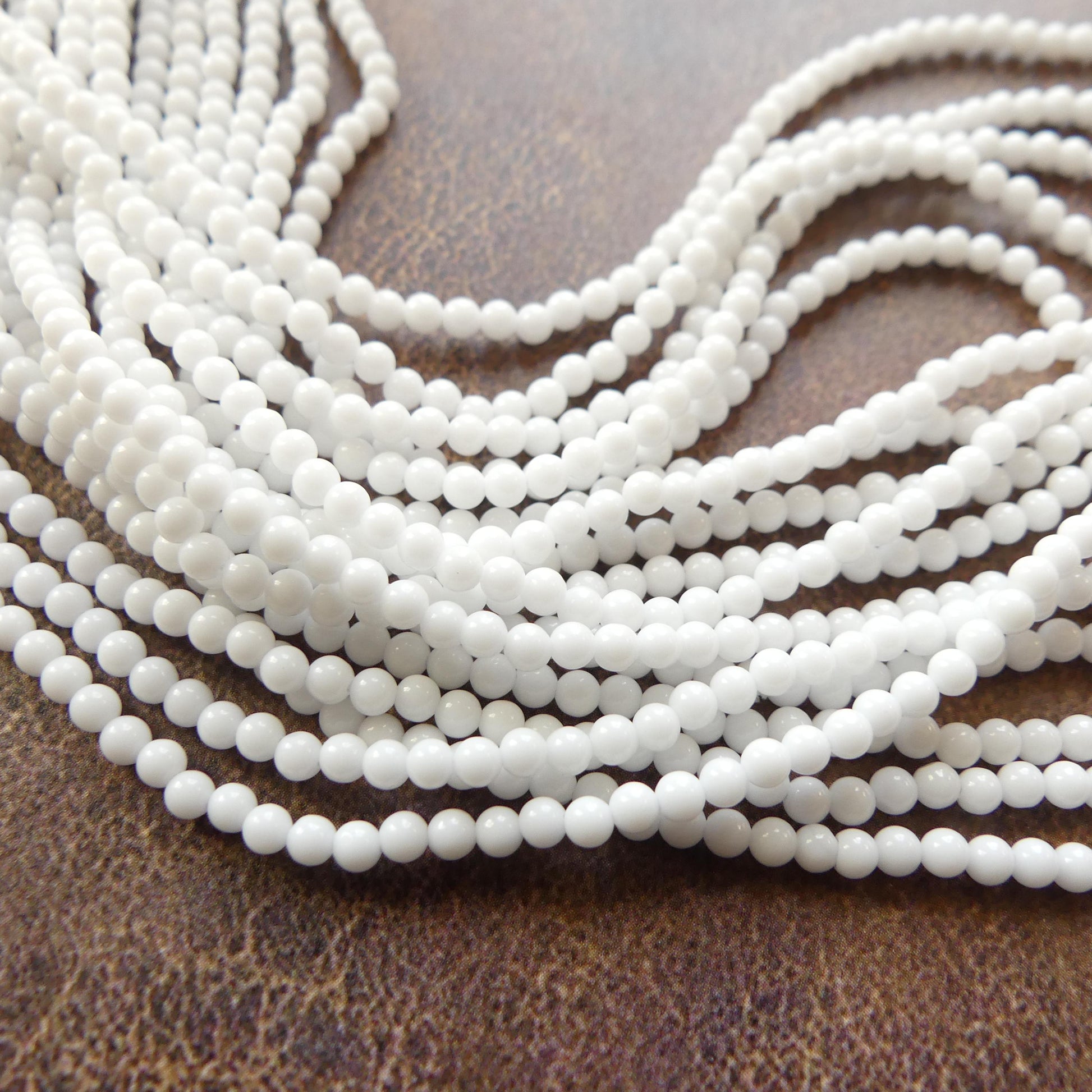 2mm White Feldspar Beads Smooth Genuine Small White Stone Beads 15" Gemstone Beads for Jewelry Making Beading Gift Crafter