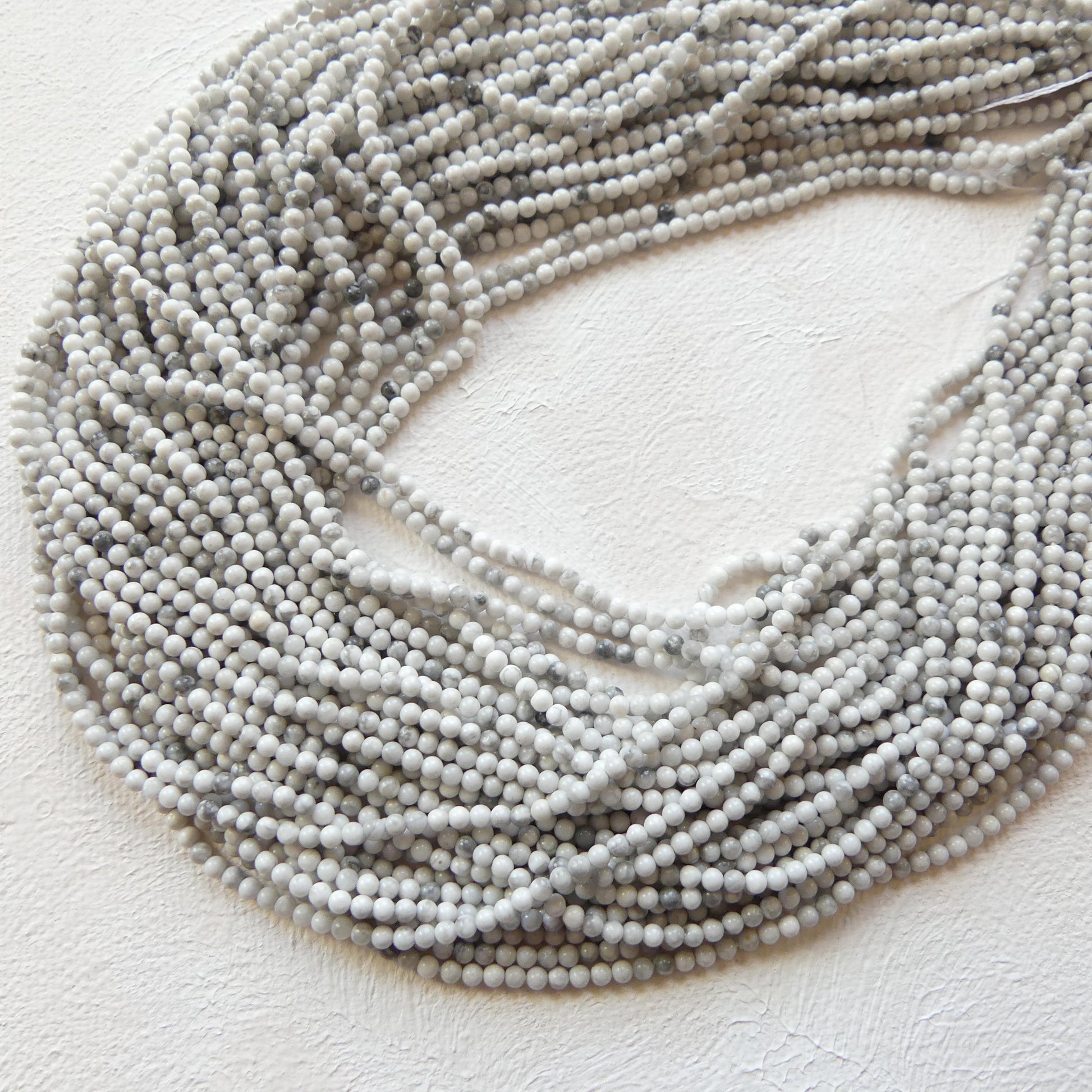 2mm Howlite Smooth Beads 15" Natural White Turquoise Gemstone Beads Beading Crafter Gift DIY Jewelry