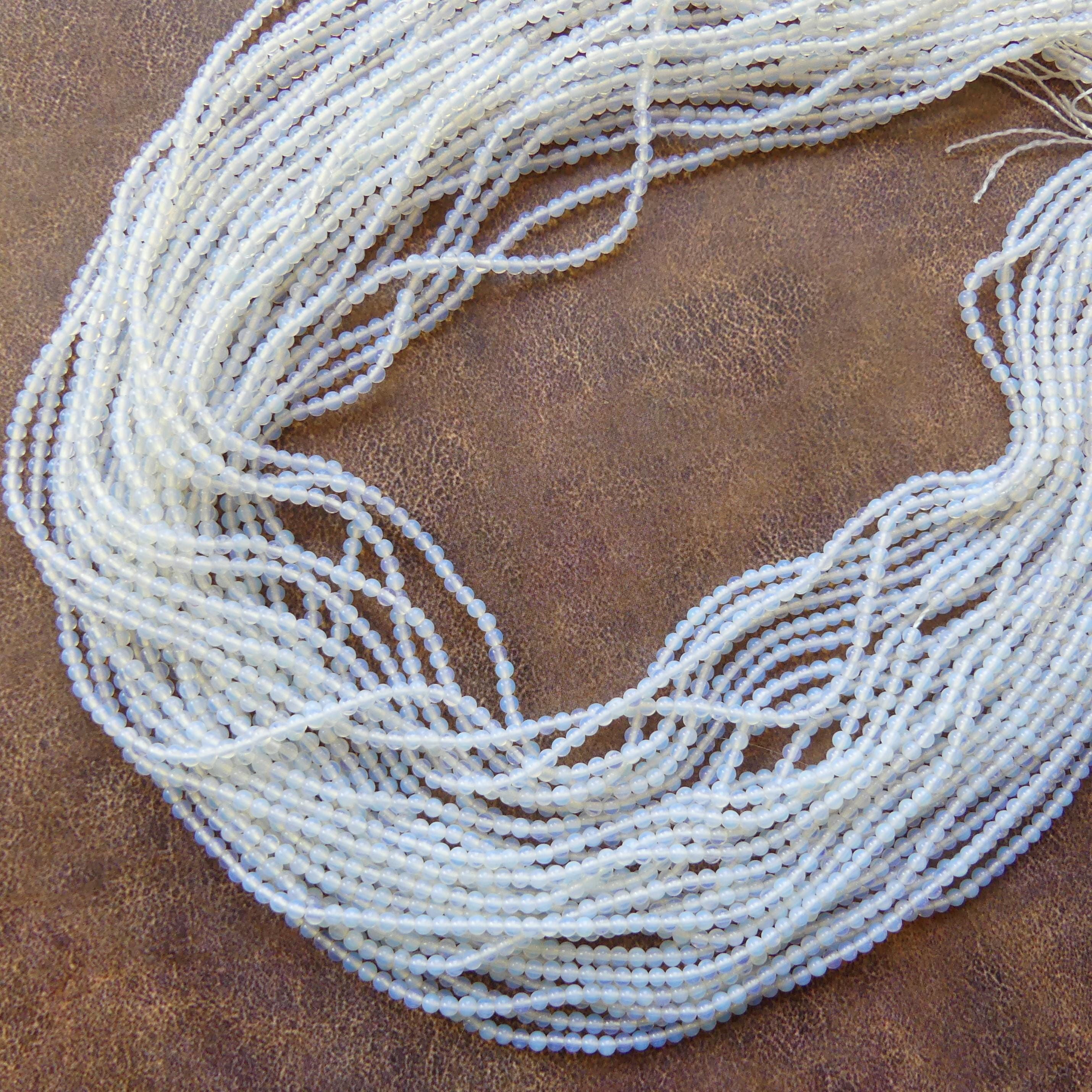 2mm Opalite Smooth Beads October birthstone Beads 15" Gemstone Jewelry DIY Making Gift for crafter