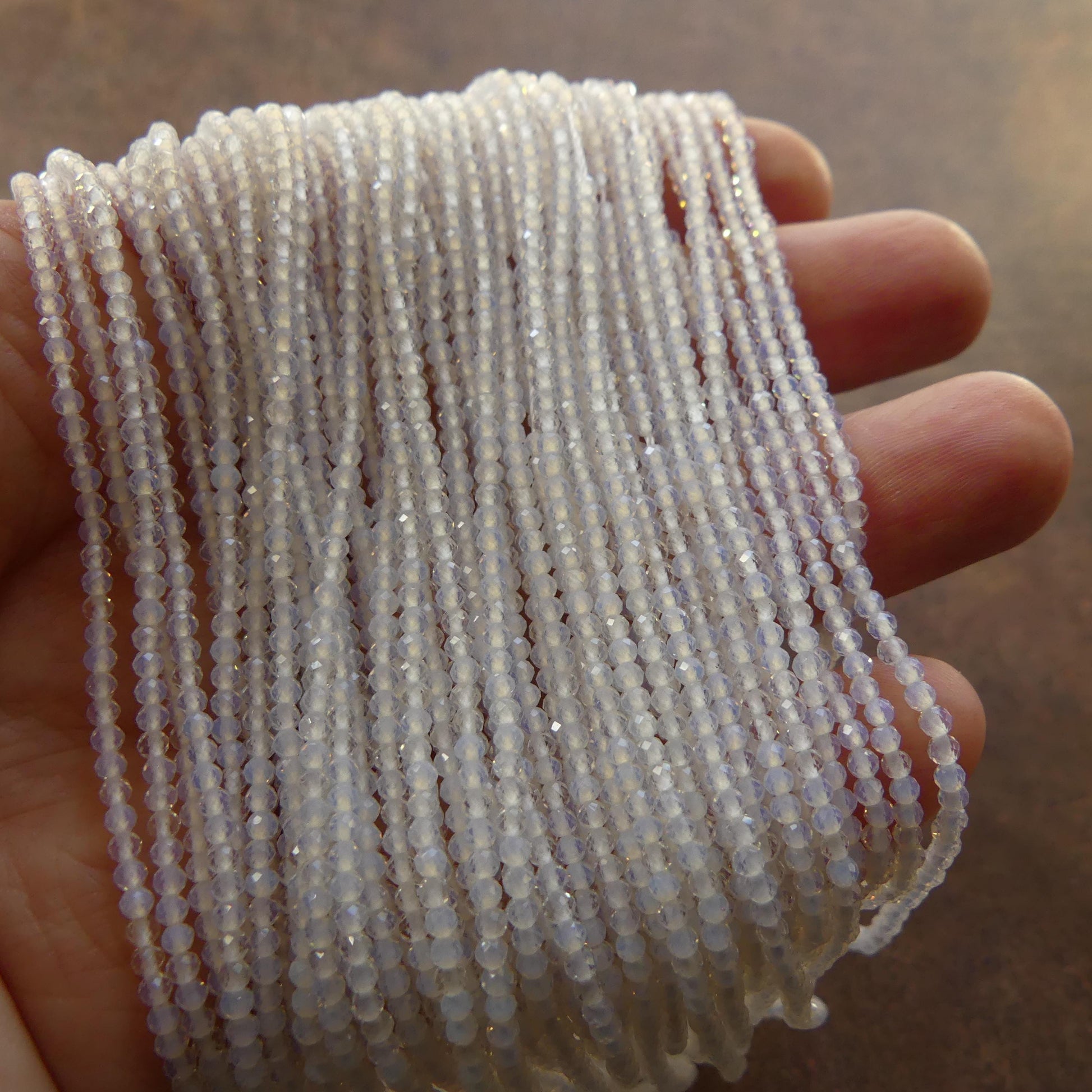 2mm Opalite Micro Faceted Beads October birthstone Beads 15" Gemstone Jewelry DIY Making Gift for crafter