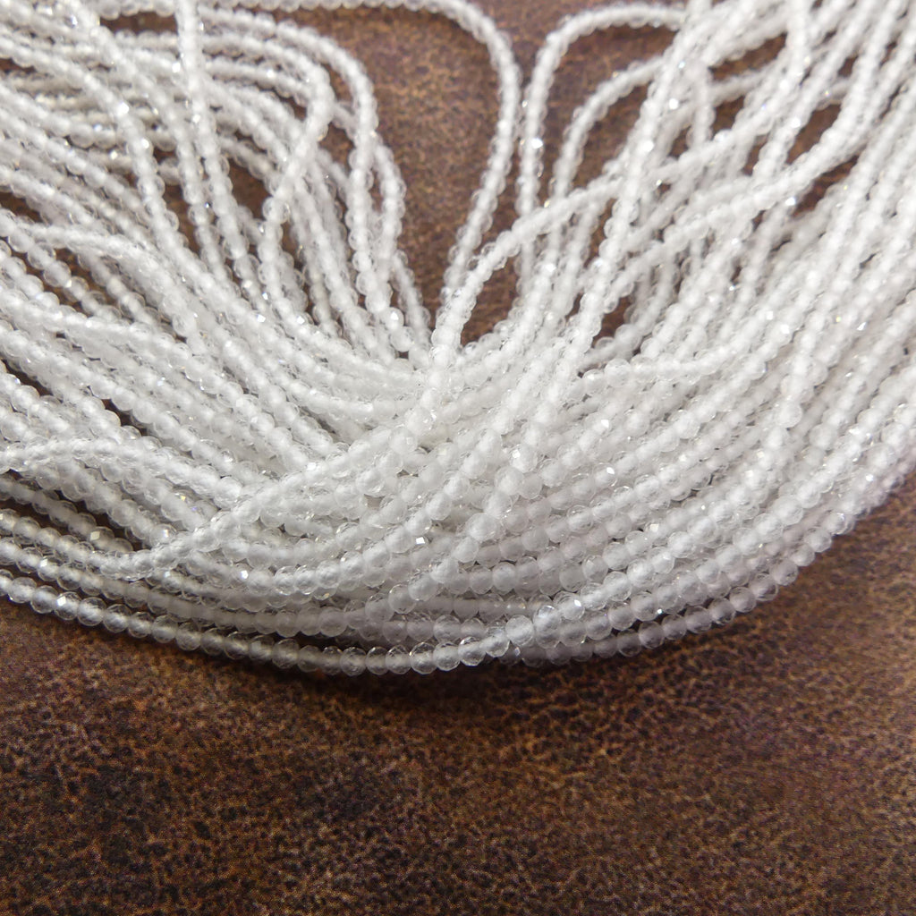 1.9mm AAA Rock Quartz Faceted Beads 15" Clear Crystal Quartz Genuine Gemstone Beads for Jewelry Making Beading Craft Gift April Birthstone