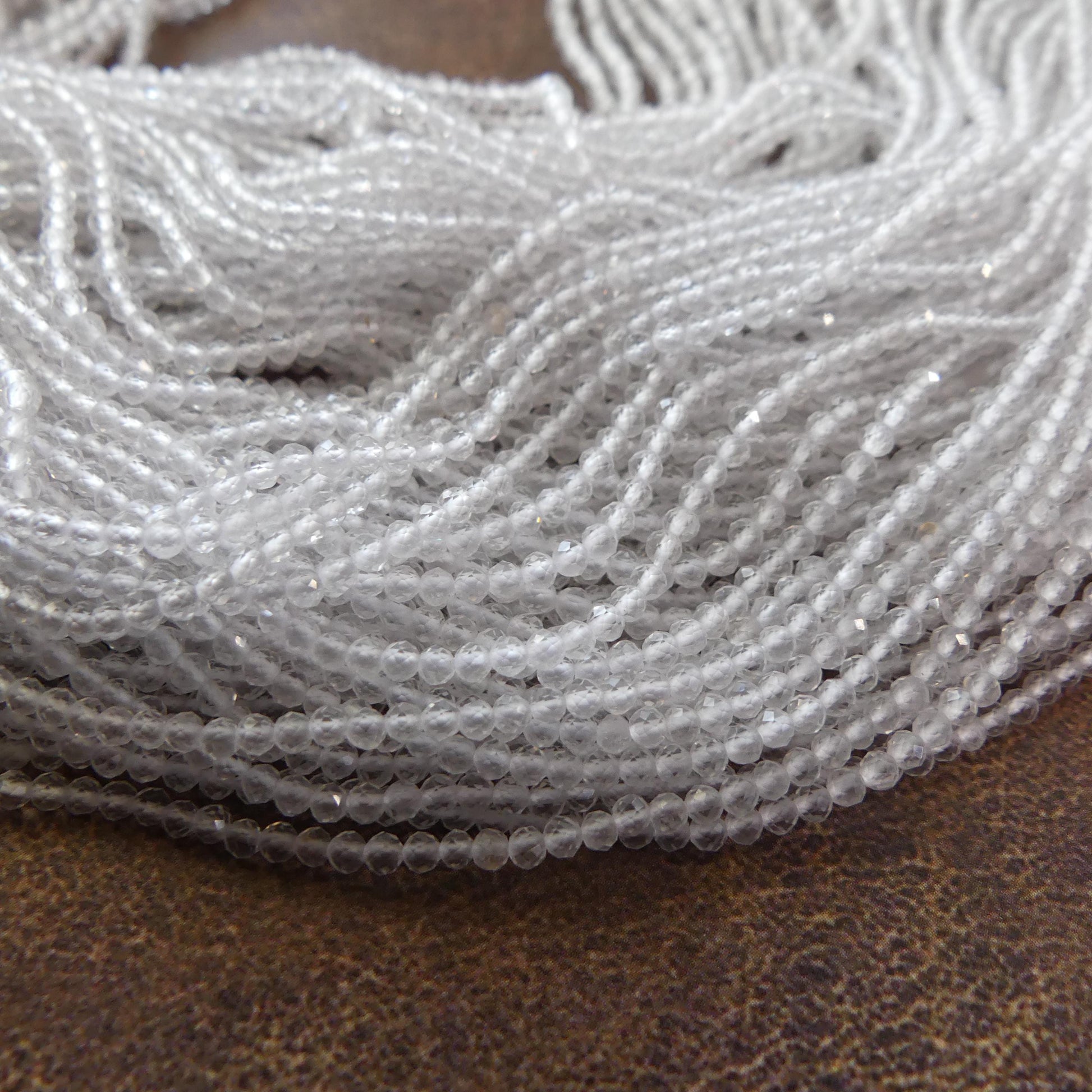 2mm AAA Rock Quartz Faceted Beads 15" Clear Crystal Quartz Genuine Gemstone Beads for Jewelry Making Beading Craft Gift April Birthstone