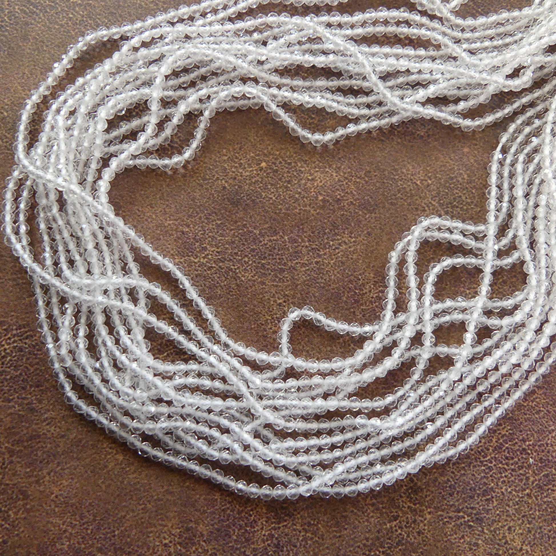 2mm AAA Rock Quartz Faceted Beads 12.5" Clear Crystal Quartz Genuine Gemstone Beads for Jewelry Making Beading Craft Gift April Birthstone