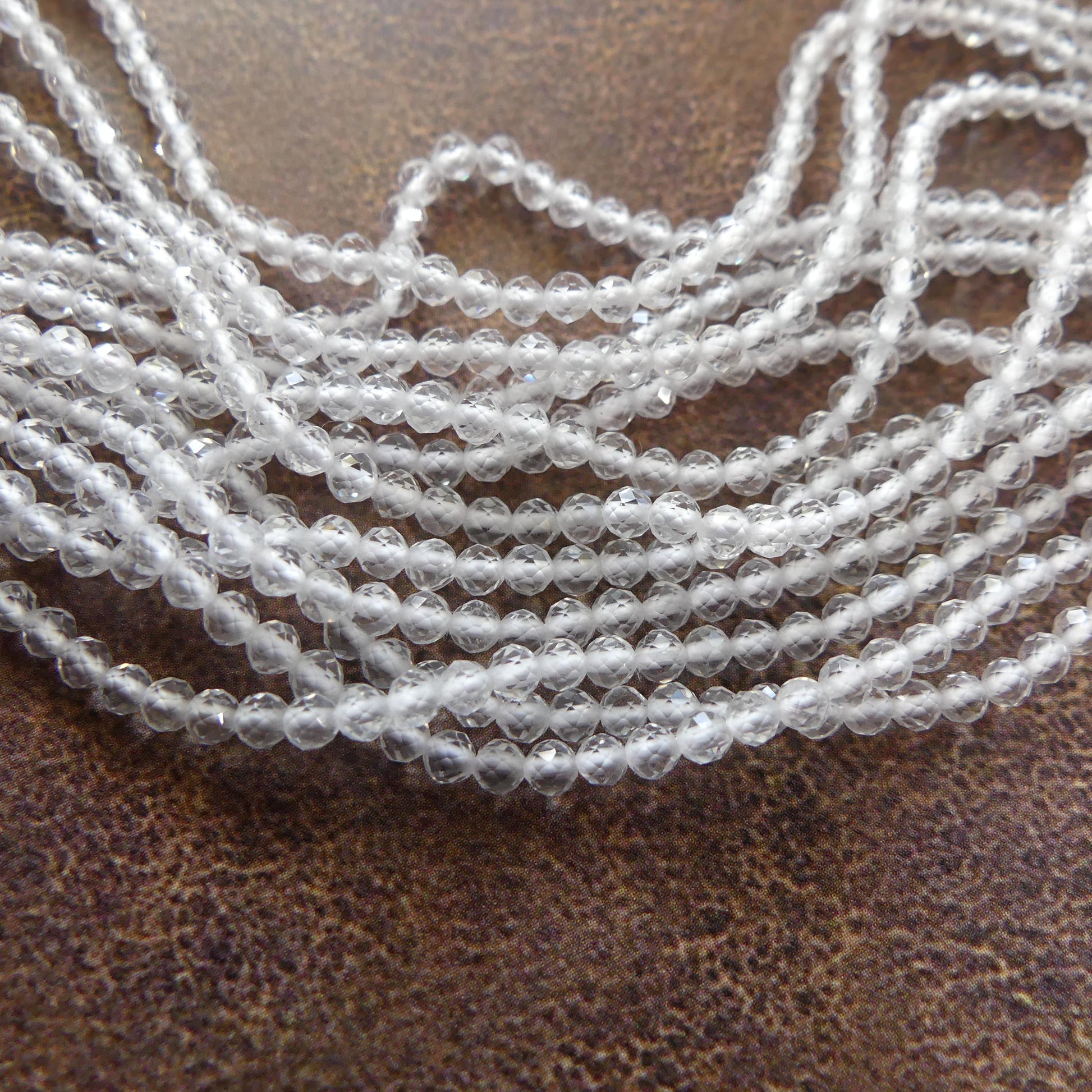 2mm AAA Rock Quartz Faceted Beads 12.5" Clear Crystal Quartz Genuine Gemstone Beads for Jewelry Making Beading Craft Gift April Birthstone