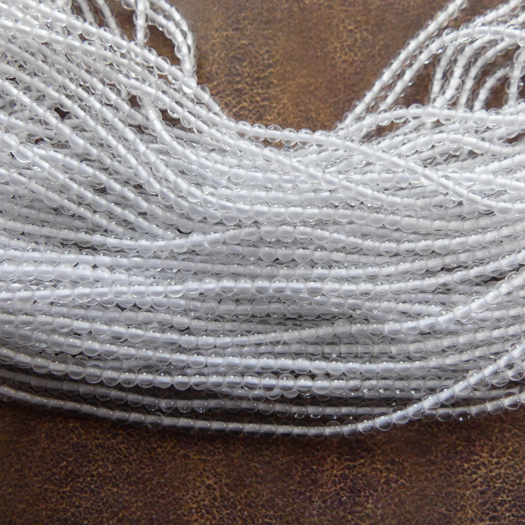 2mm AAA Rock Quartz Smooth Beads 15" Clear Crystal Quartz Genuine Gemstone Beads for Jewelry Making Beading Craft Gift April Birthstone