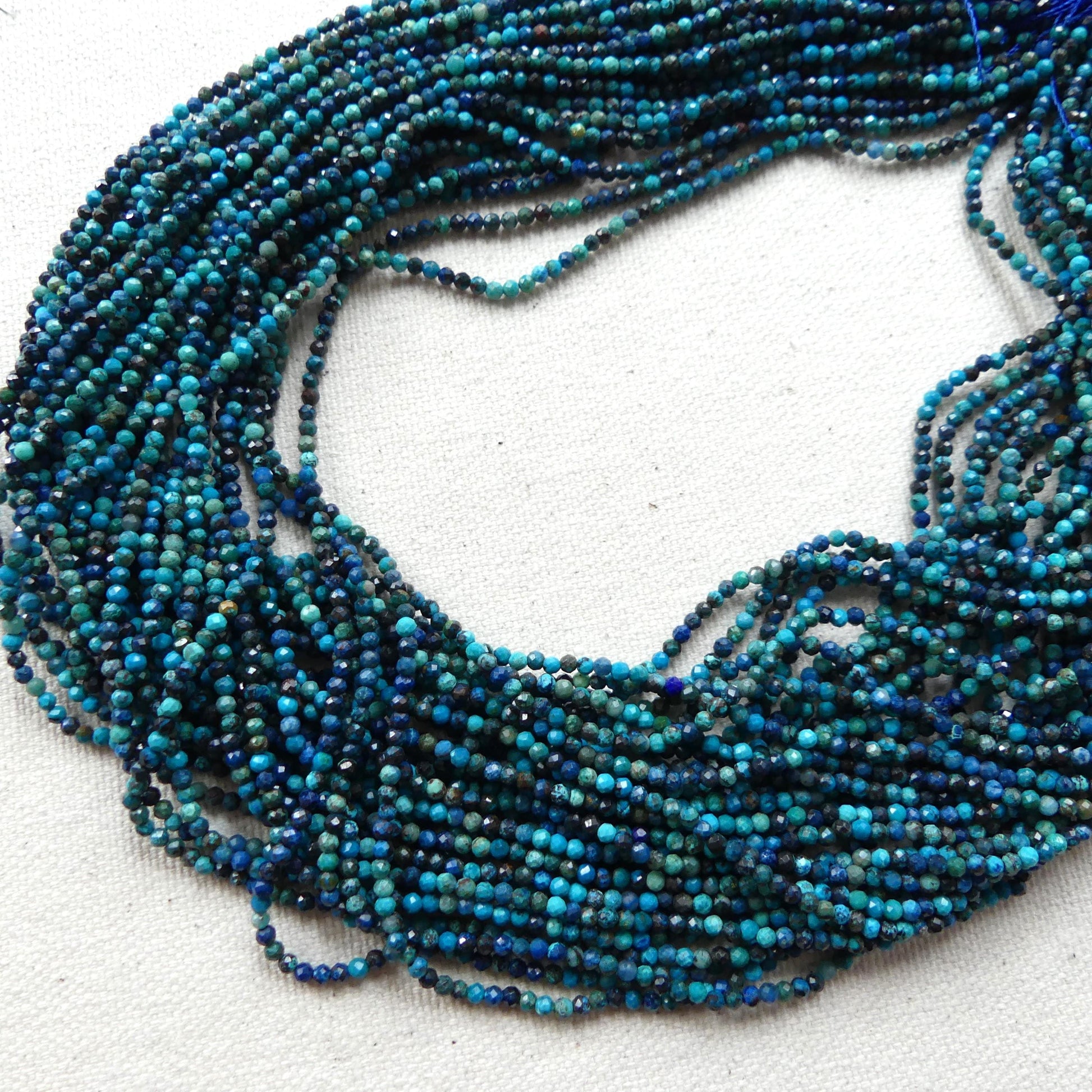 2mm Quantum Quattro Chrysocolla Beads Micro Faceted 15" Chrysocolla Gemstone Beads Beading Crafter Gift DIY Jewelry making