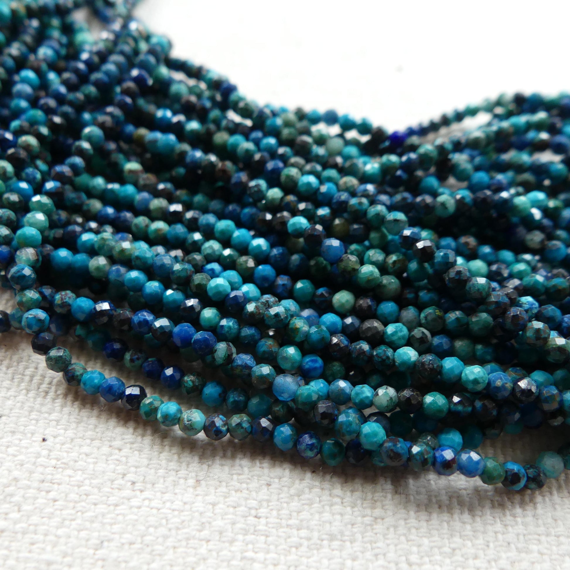 2mm Quantum Quattro Chrysocolla Beads Micro Faceted 15" Chrysocolla Gemstone Beads Beading Crafter Gift DIY Jewelry making