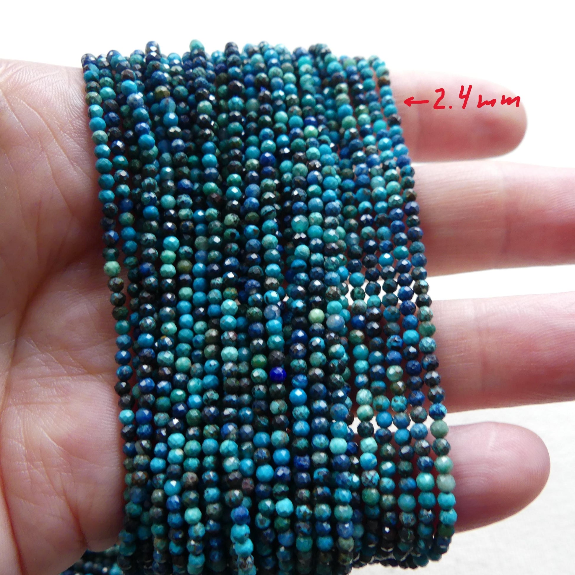 2mm Quantum Quattro Chrysocolla Beads Micro Faceted 15" Chrysocolla Gemstone Beads Beading Crafter Gift DIY Jewelry making