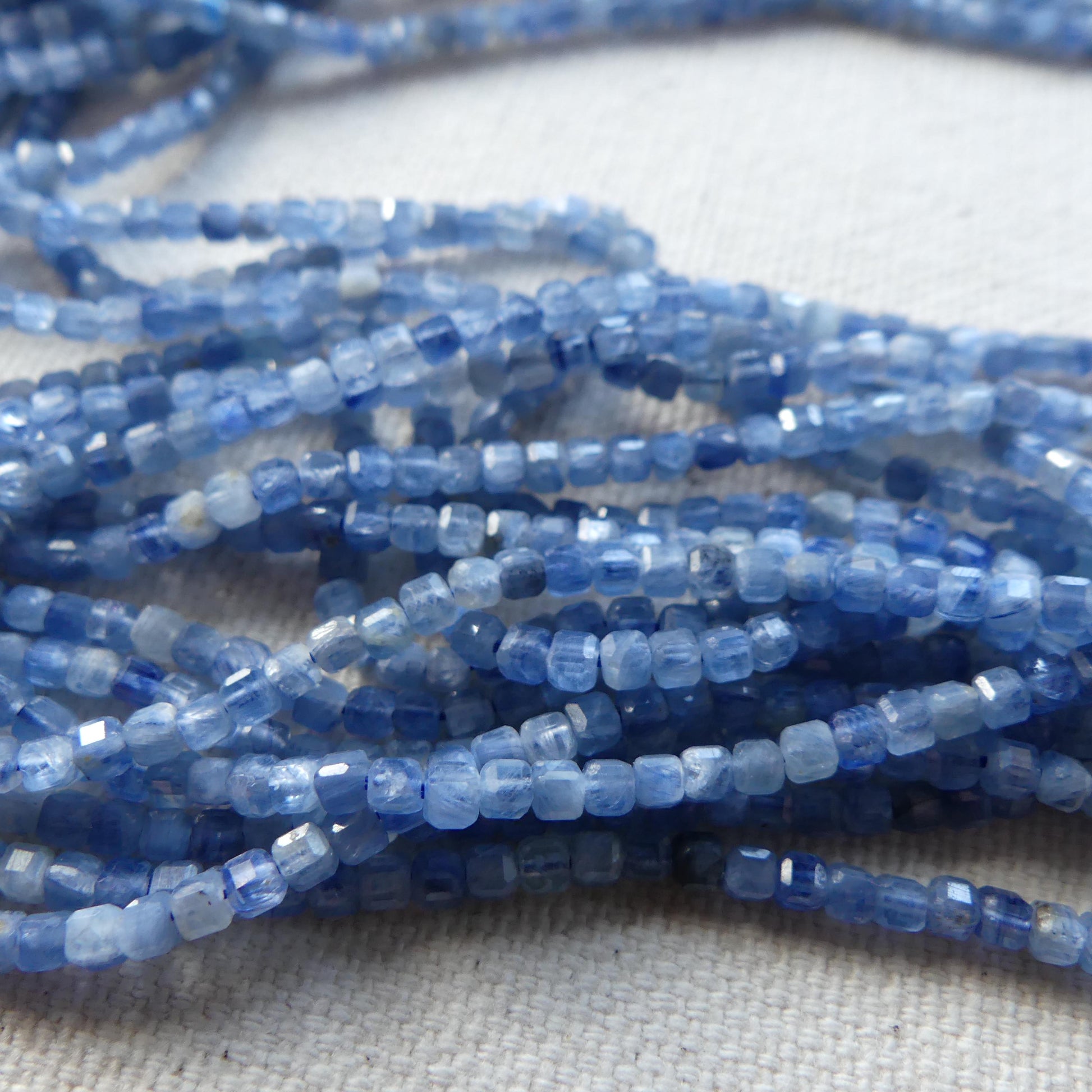 2mm Blue Kyanite Cube Beads Micro Faceted Beads 15" Kyanite Gemstone Beads Beading Crafter Gift