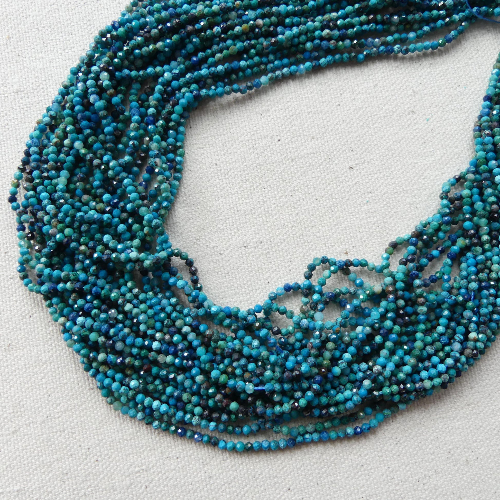 2mm Chrysocolla Azurite Beads Micro Faceted 15" Chrysocolla Gemstone Beads Beading Crafter Gift DIY Jewelry making