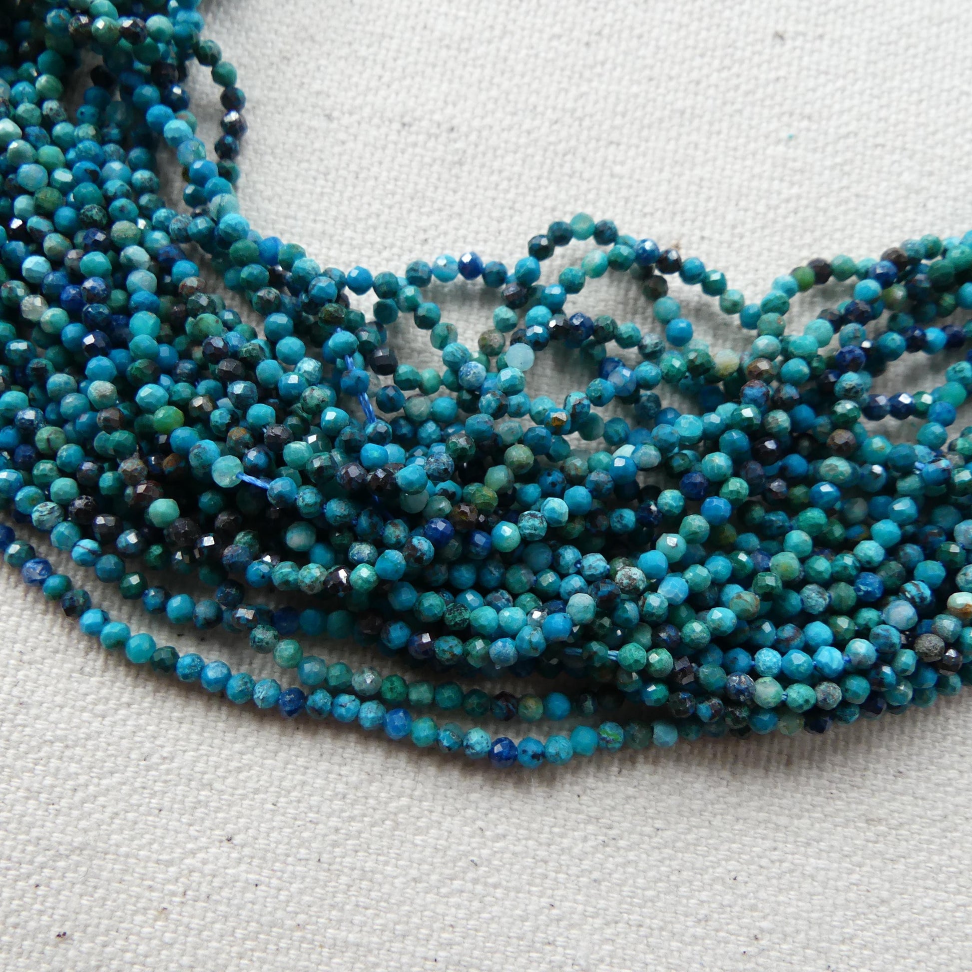 2mm Chrysocolla Azurite Beads Micro Faceted 15" Chrysocolla Gemstone Beads Beading Crafter Gift DIY Jewelry making
