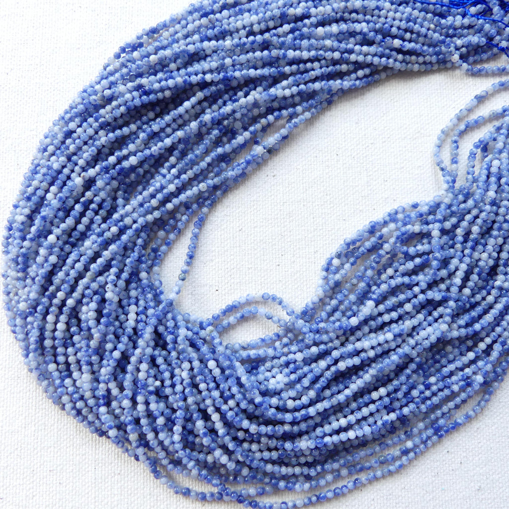 2mm Sodalite Smooth Beads 15" Blue Sodalite Genuine Gemstone Beads for Jewelry Making Beading Craft Gift Beads