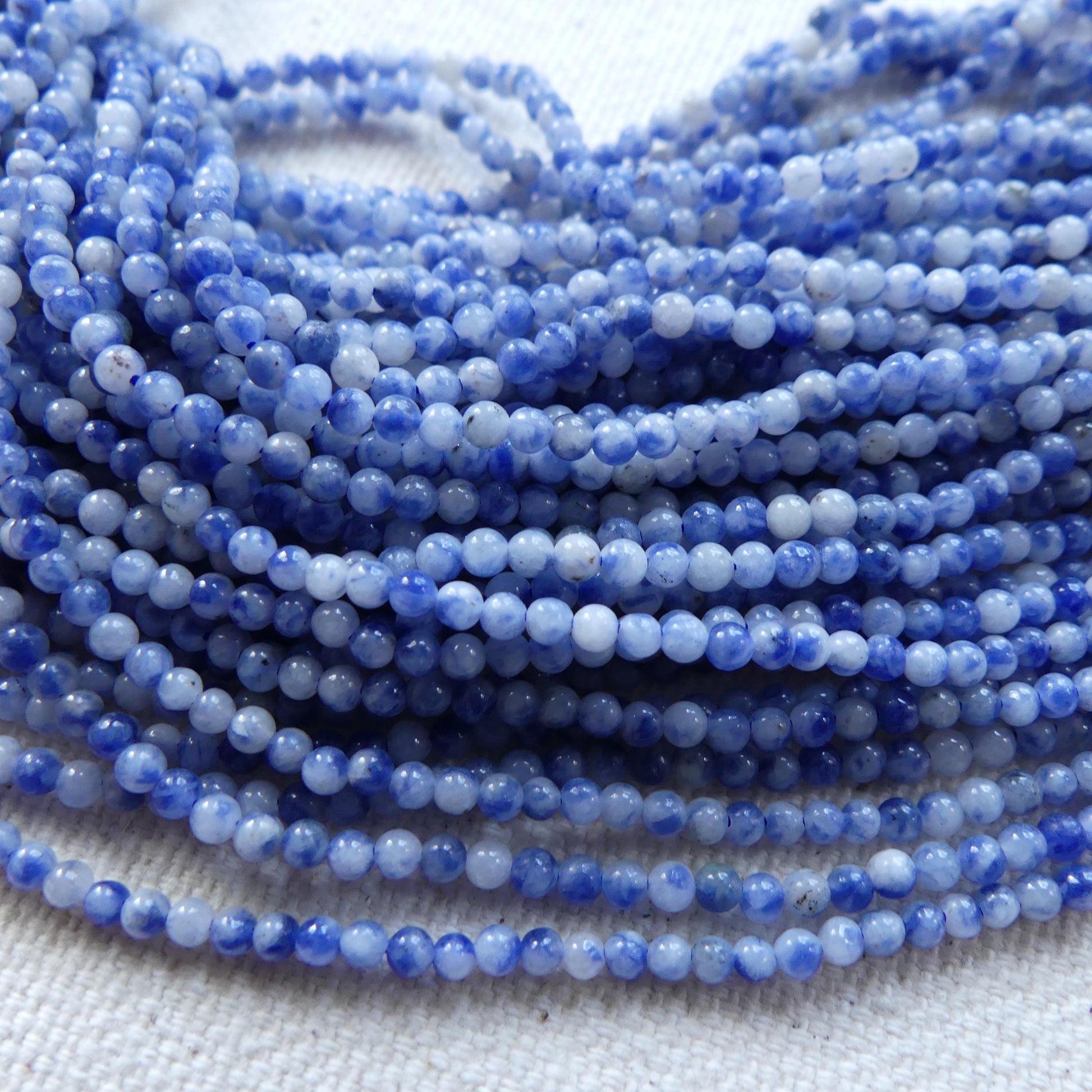 2mm Sodalite Smooth Beads 15" Blue Sodalite Genuine Gemstone Beads for Jewelry Making Beading Craft Gift Beads