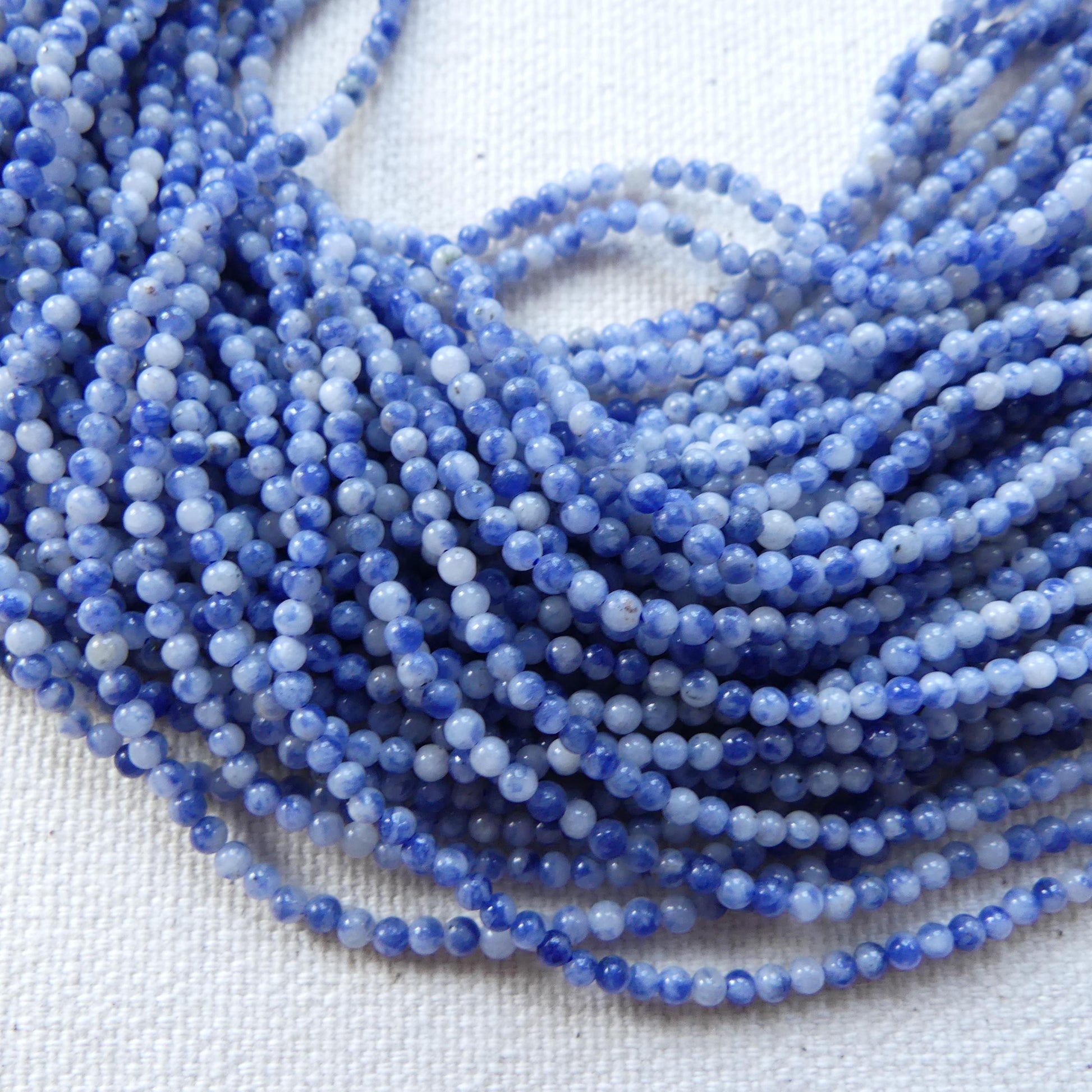 2mm Sodalite Smooth Beads 15" Blue Sodalite Genuine Gemstone Beads for Jewelry Making Beading Craft Gift Beads
