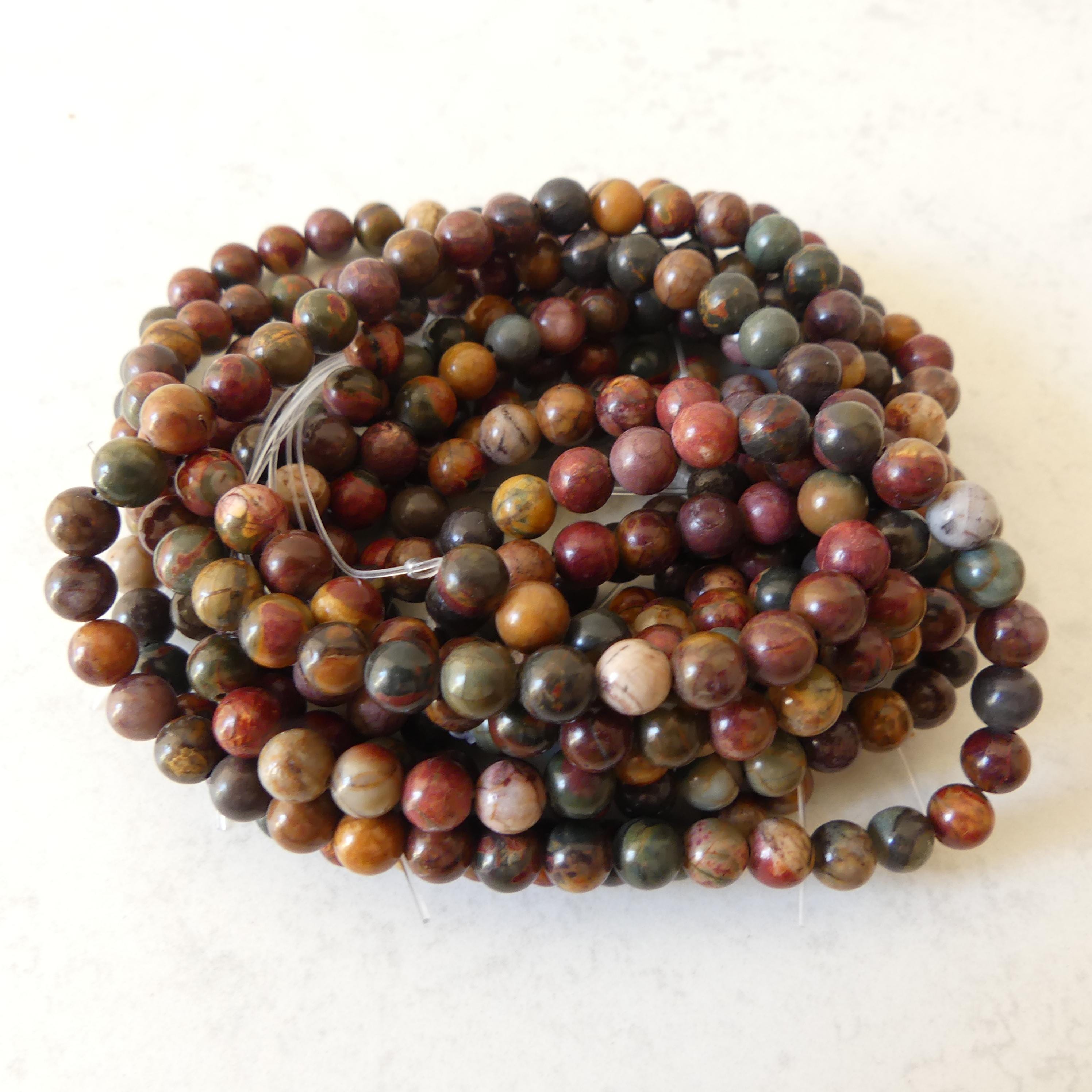 6mm Picasso Smooth Beads Jasper Genuine Beads 15" Gemstone Beads for Jewelry Making Beading Craft Gift