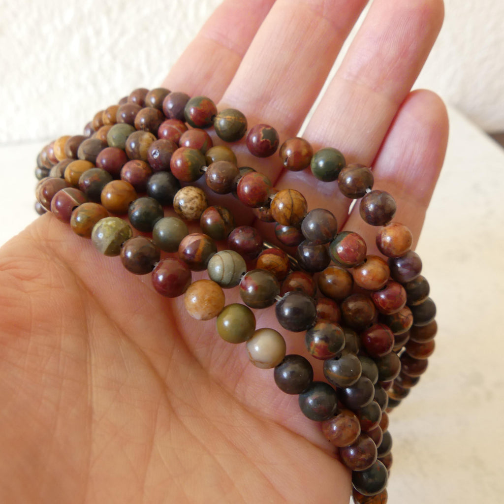 6mm Picasso Smooth Beads Jasper Genuine Beads 15" Gemstone Beads for Jewelry Making Beading Craft Gift