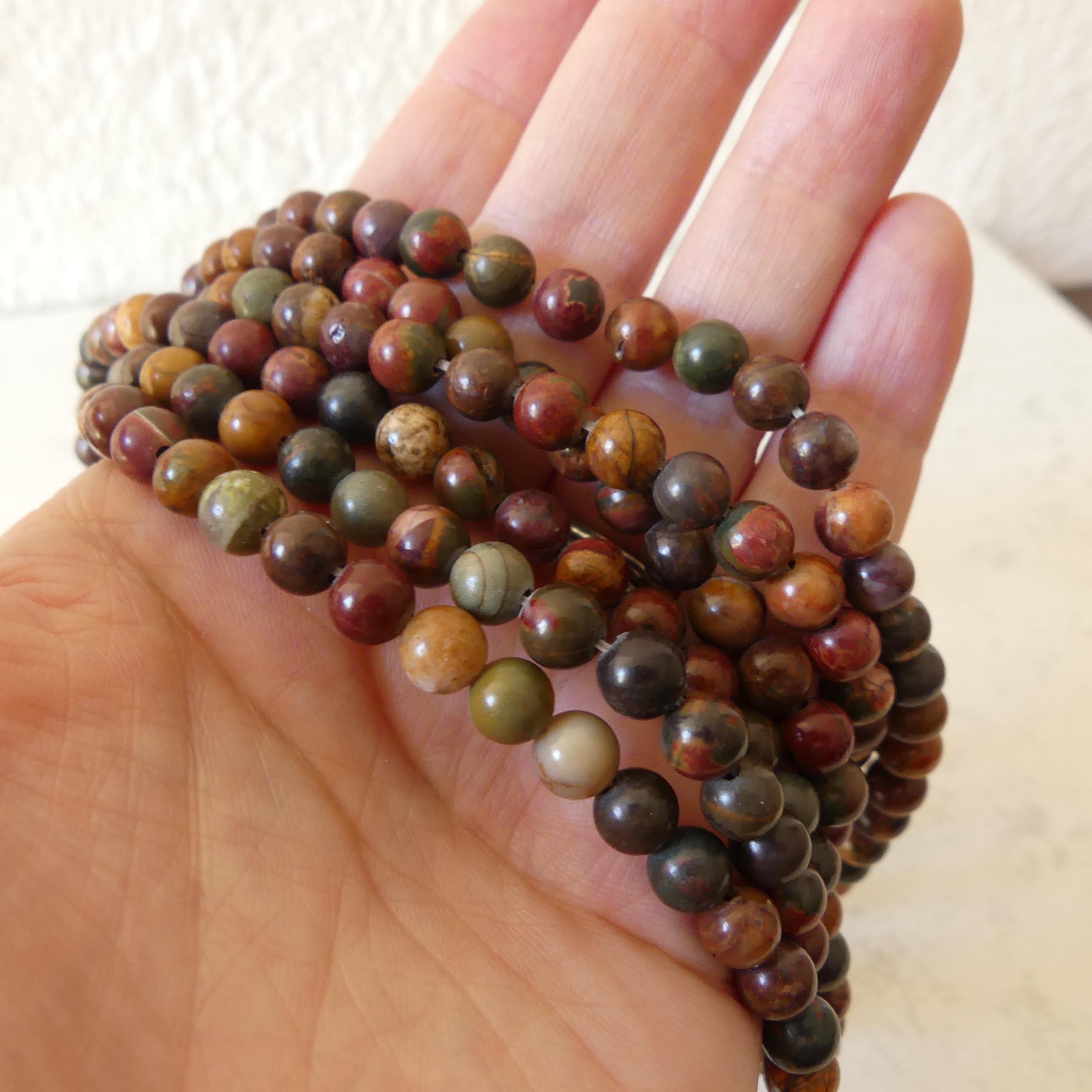6mm Picasso Smooth Beads Jasper Genuine Beads 15" Gemstone Beads for Jewelry Making Beading Craft Gift