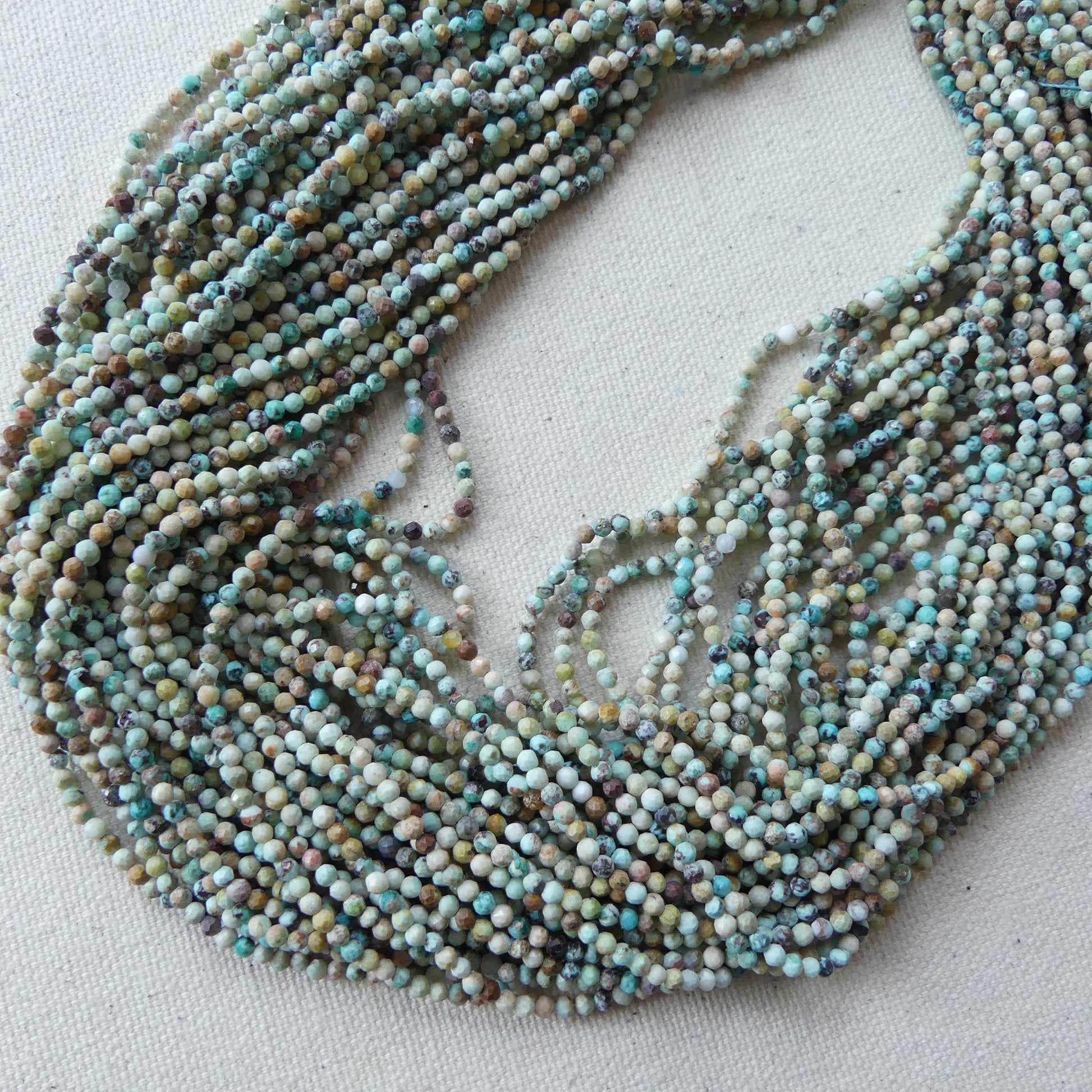 2mm Peruvian Turquoise Faceted Beads 15" Peru Turquoise Genuine Gemstone Beads Jewelry Making Beading Craft Gift December Birthstone