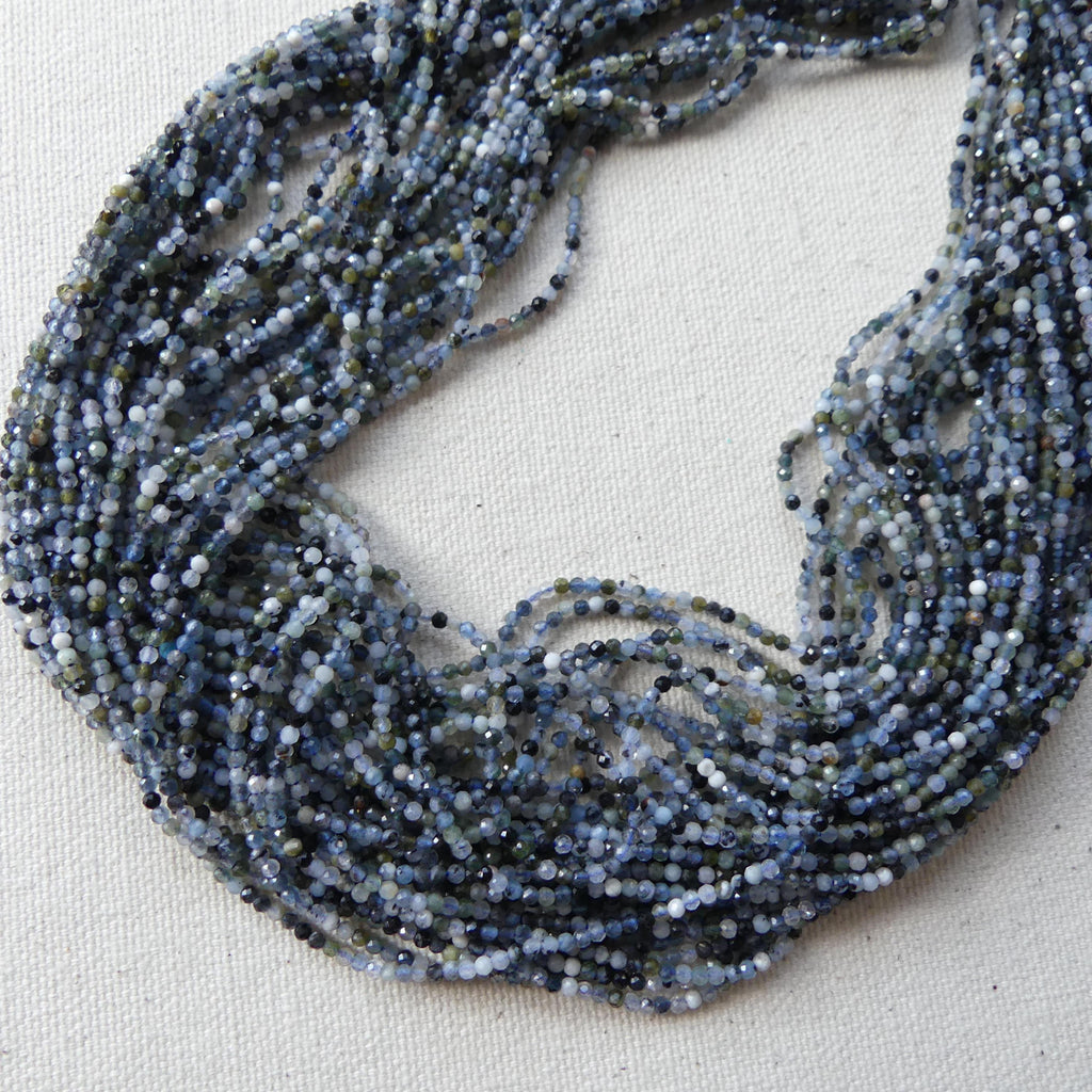 1.9mm Natural Aquamarine Beads with Tourmaline 15" Genuine Gemstone Beads for Jewelry Making Beading Craft Gift Beads March Birthstone
