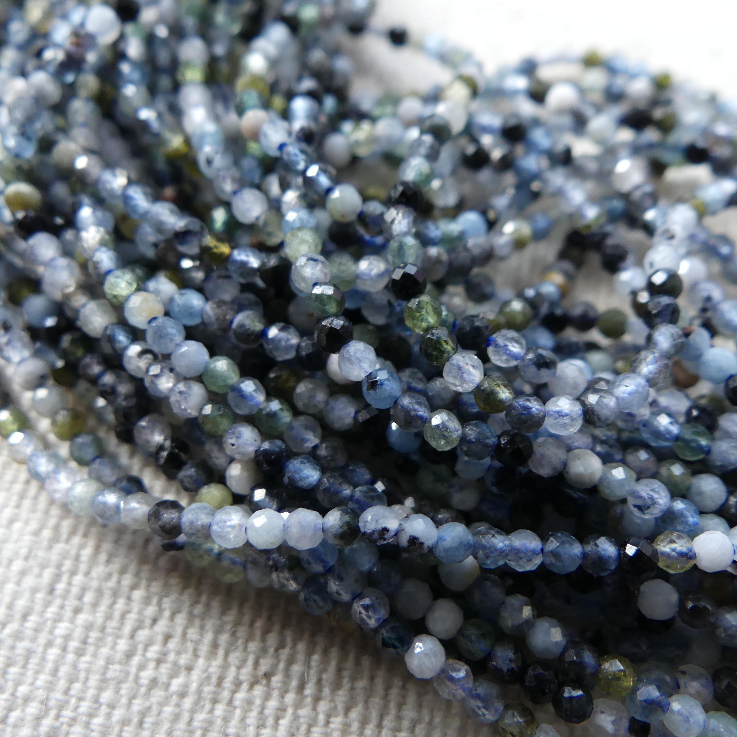 1.9mm Natural Aquamarine Beads with Tourmaline 15" Genuine Gemstone Beads for Jewelry Making Beading Craft Gift Beads March Birthstone