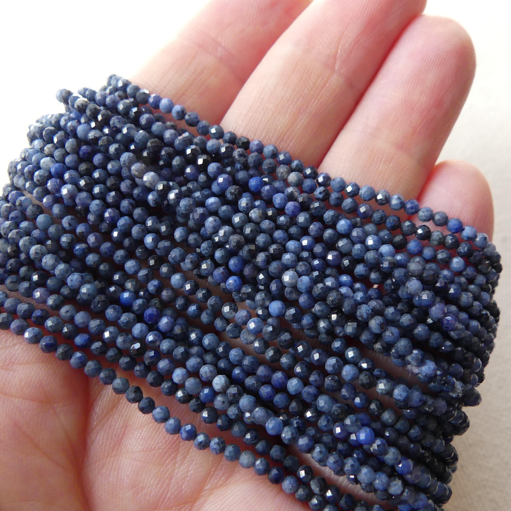 2mm AAA Dumortierite Micro Faceted Beads Genuine Beads 15" Gemstone Beads Beading Crafter Gift