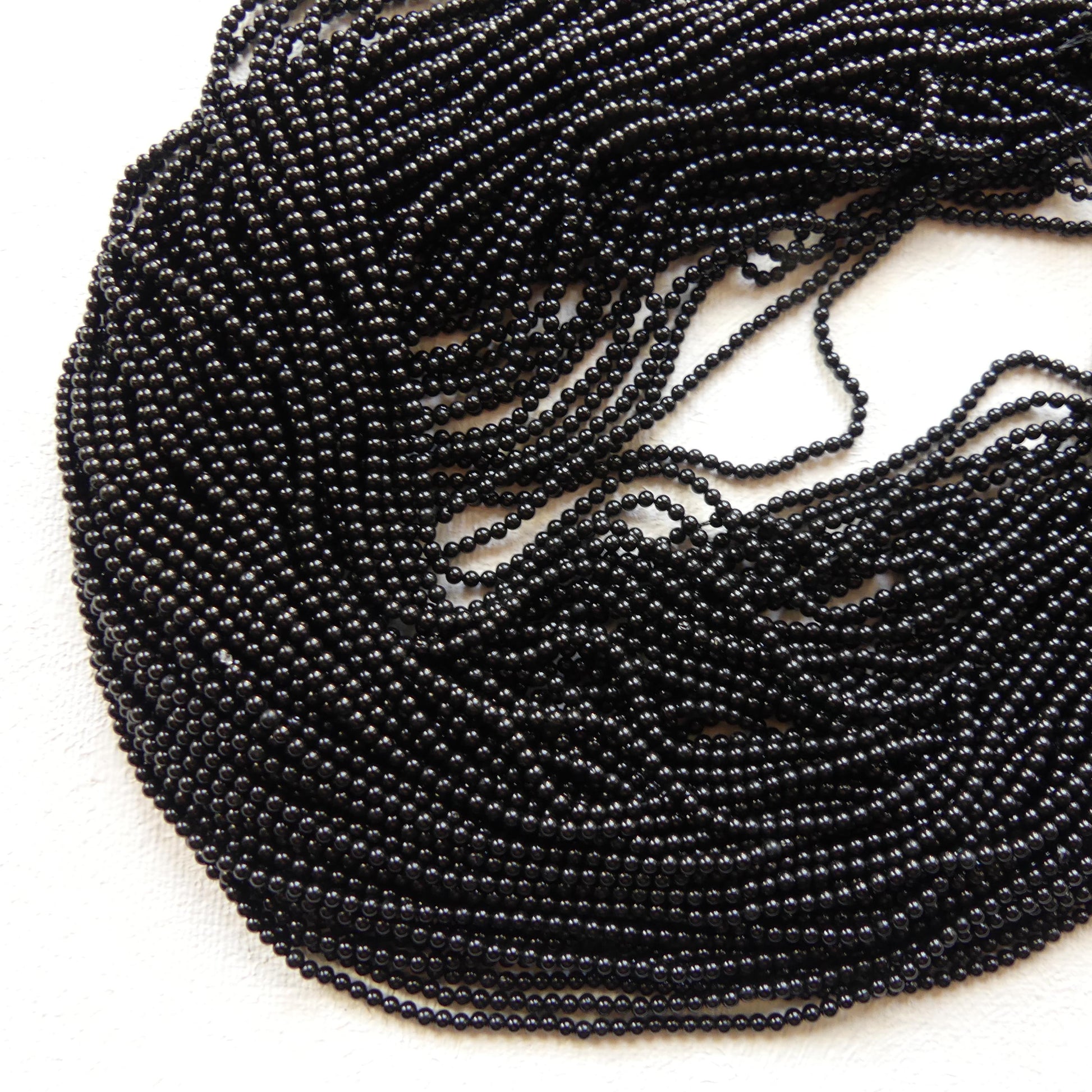 2mm Black Tourmaline Smooth Beads Genuine Tourmaline Beads 15" Gemstone Beads for DIY Jewelry Making October Birthstone Crafter Beading Gift