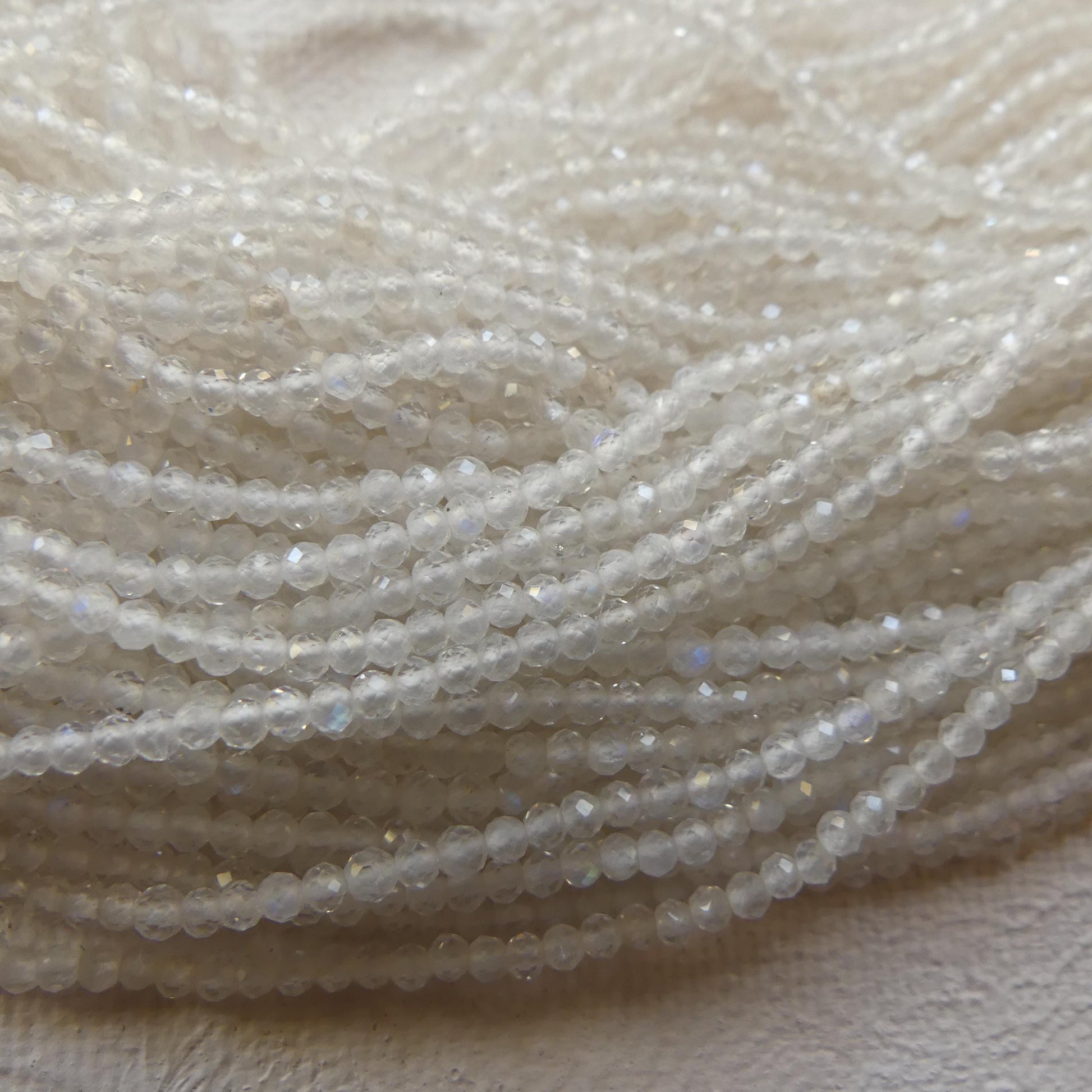 2mm Rainbow Moonstone Faceted Beads 15" Moonstone Gemstone Beads Beading Crafter Gift June Birthstone DIY Jewelry Fertility Stone