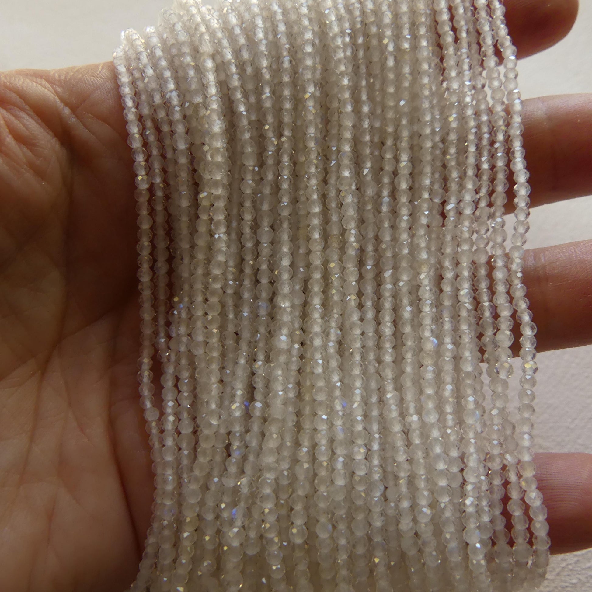 2mm Rainbow Moonstone Faceted Beads 15" Moonstone Gemstone Beads Beading Crafter Gift June Birthstone DIY Jewelry Fertility Stone