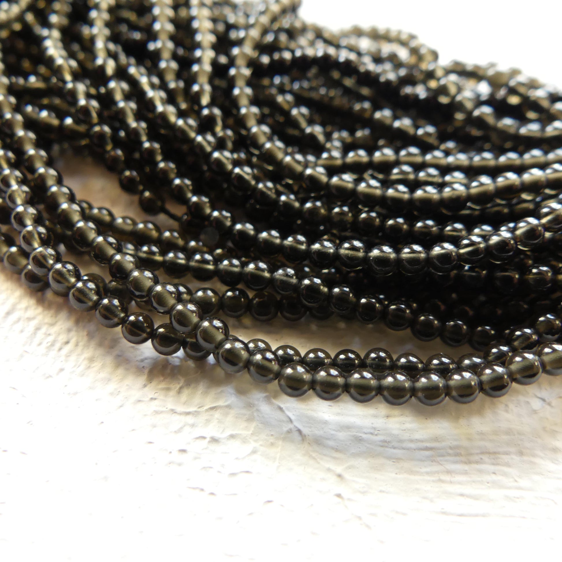 2mm Black Obsidian Smooth Beads Black Obsidian Genuine Beads 15" Gemstone Beads Beading Crafter Gift DIY Jewelry Making