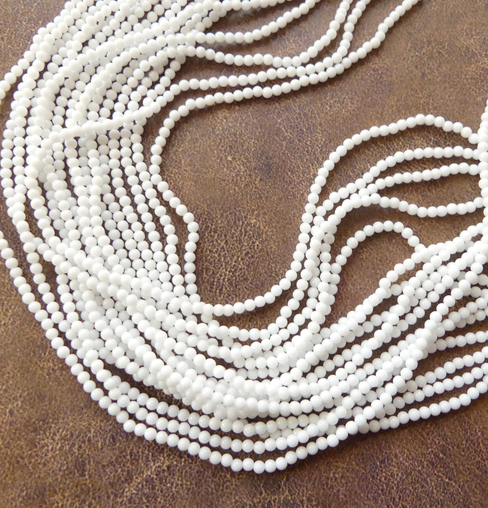 2mm White Feldspar Beads Smooth Genuine Small White Stone Beads 15" Gemstone Beads for Jewelry Making Beading Gift Crafter