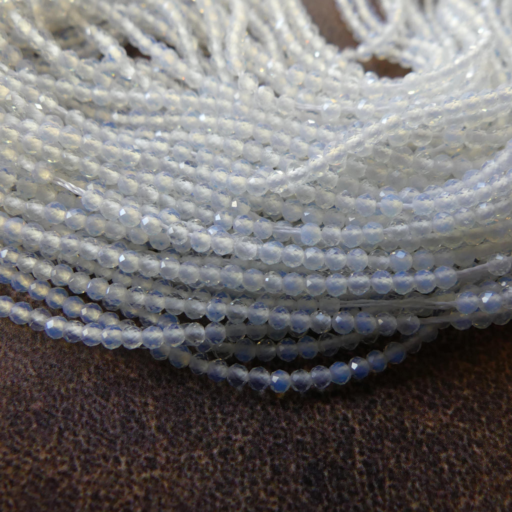 2mm Opalite Micro Faceted Beads October birthstone Beads 15" Gemstone Jewelry DIY Making Gift for crafter