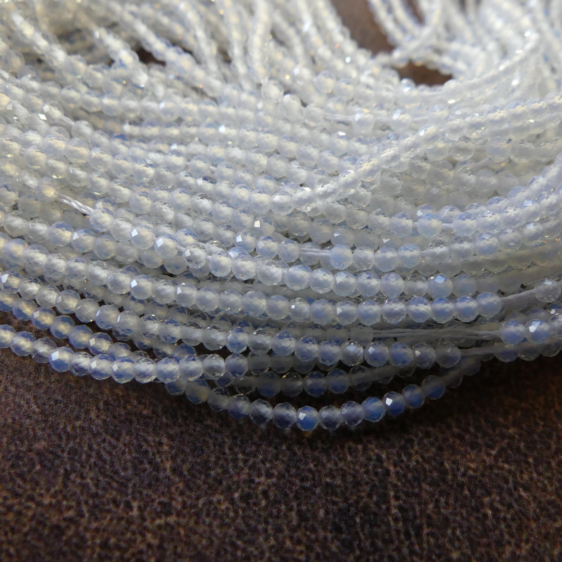 2mm Opalite Micro Faceted Beads October birthstone Beads 15" Gemstone Jewelry DIY Making Gift for crafter