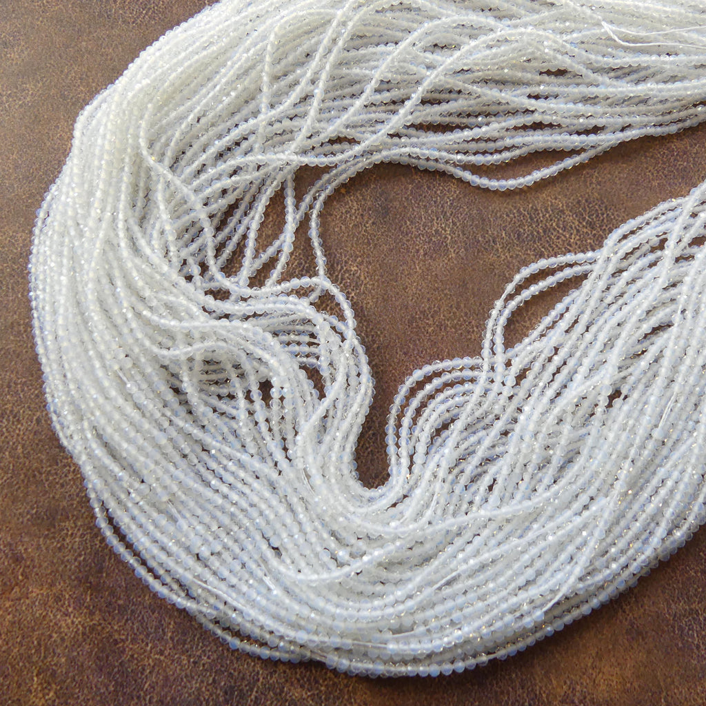 2mm Opalite Micro Faceted Beads October birthstone Beads 15" Gemstone Jewelry DIY Making Gift for crafter