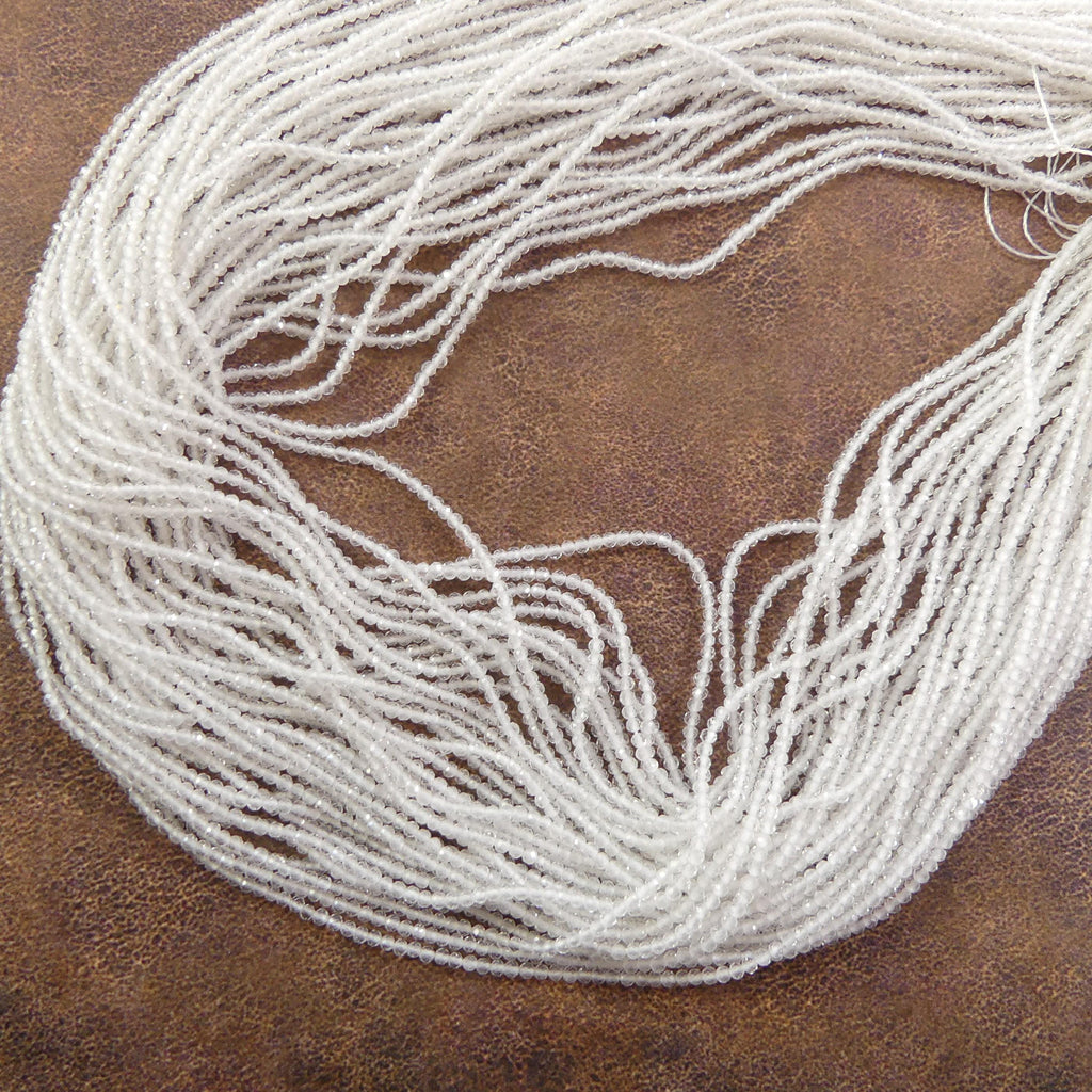 1.9mm AAA Rock Quartz Faceted Beads 15" Clear Crystal Quartz Genuine Gemstone Beads for Jewelry Making Beading Craft Gift April Birthstone