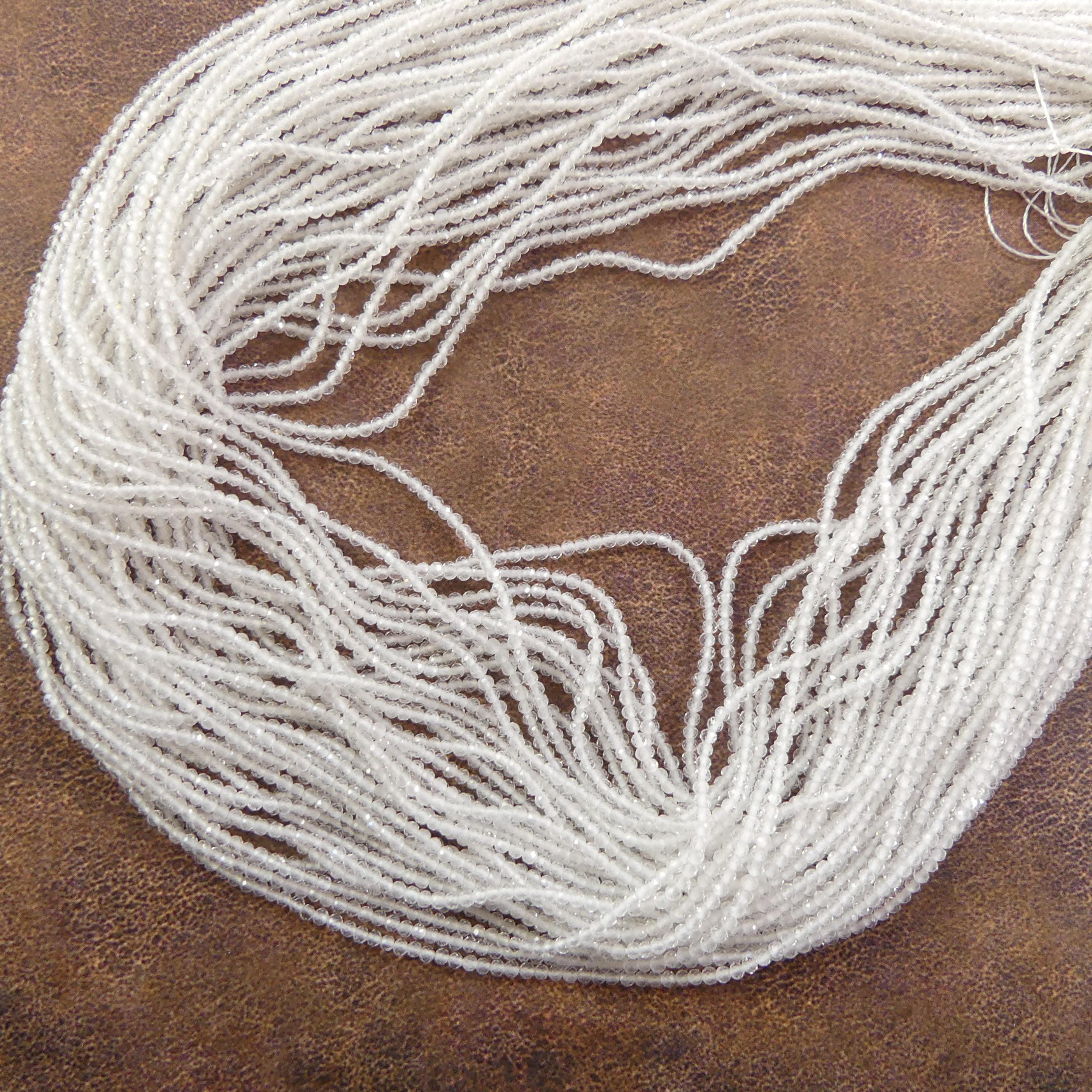 1.9mm AAA Rock Quartz Faceted Beads 15" Clear Crystal Quartz Genuine Gemstone Beads for Jewelry Making Beading Craft Gift April Birthstone