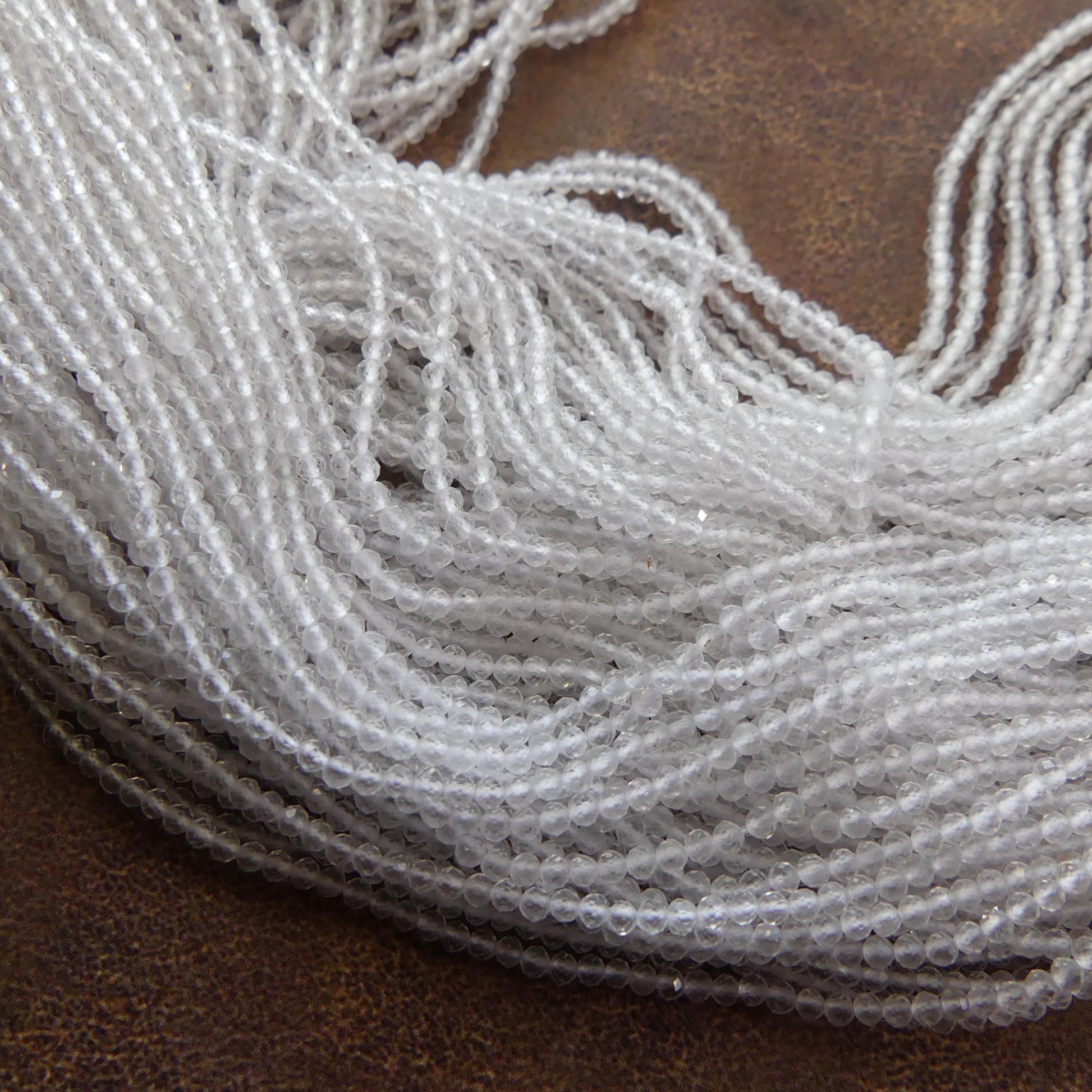 2mm AAA Rock Quartz Faceted Beads 15" Clear Crystal Quartz Genuine Gemstone Beads for Jewelry Making Beading Craft Gift April Birthstone