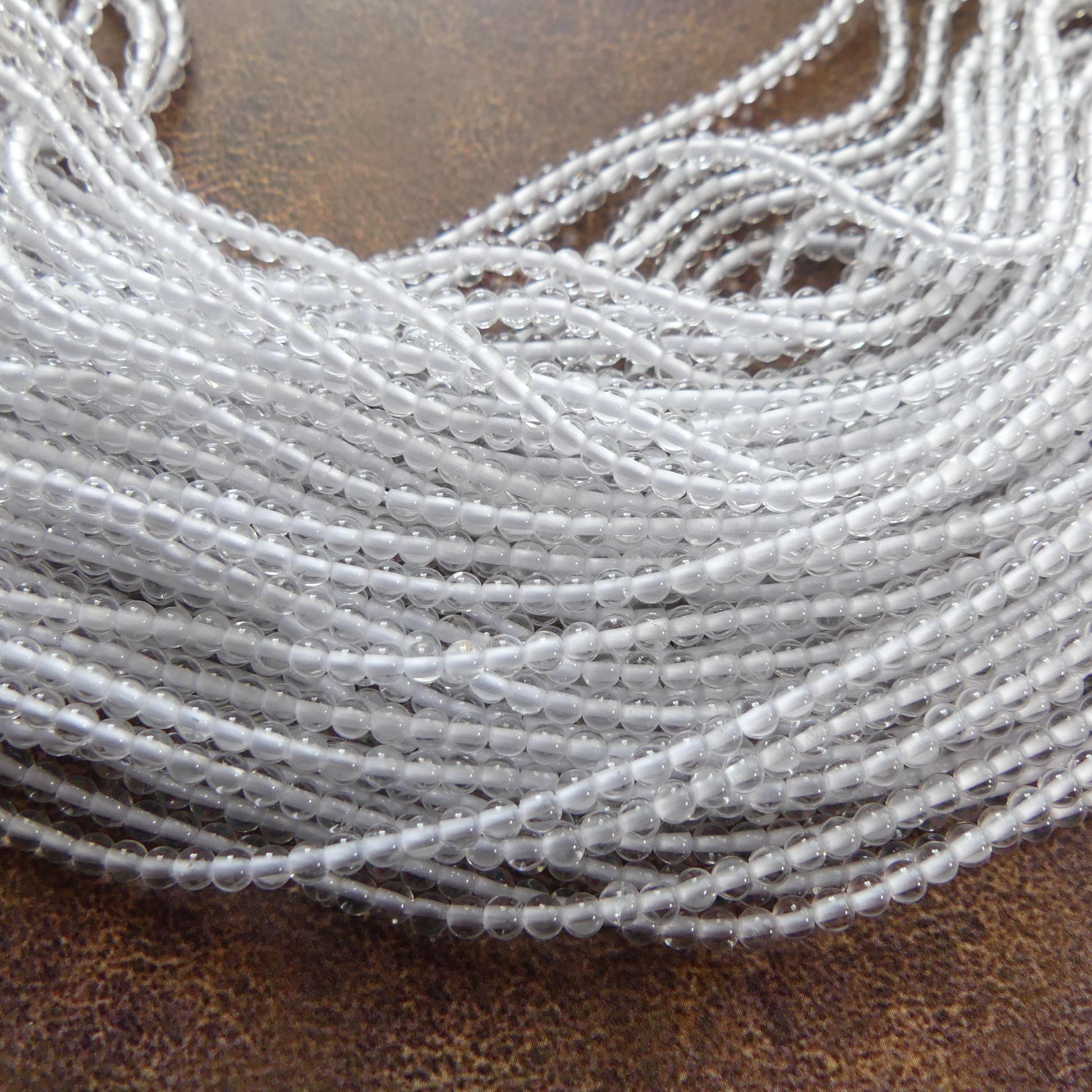2mm AAA Rock Quartz Smooth Beads 15" Clear Crystal Quartz Genuine Gemstone Beads for Jewelry Making Beading Craft Gift April Birthstone
