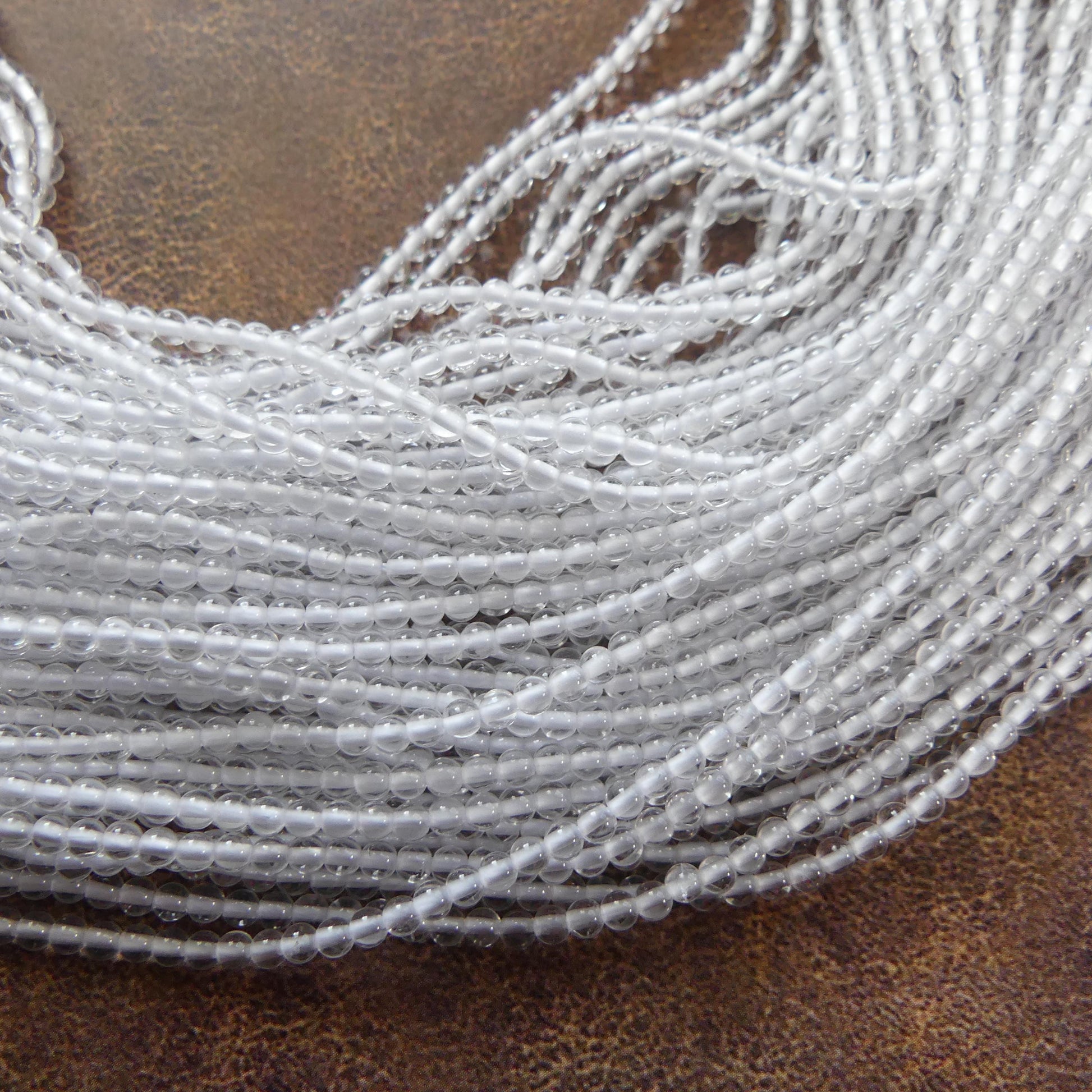 2mm AAA Rock Quartz Smooth Beads 15" Clear Crystal Quartz Genuine Gemstone Beads for Jewelry Making Beading Craft Gift April Birthstone