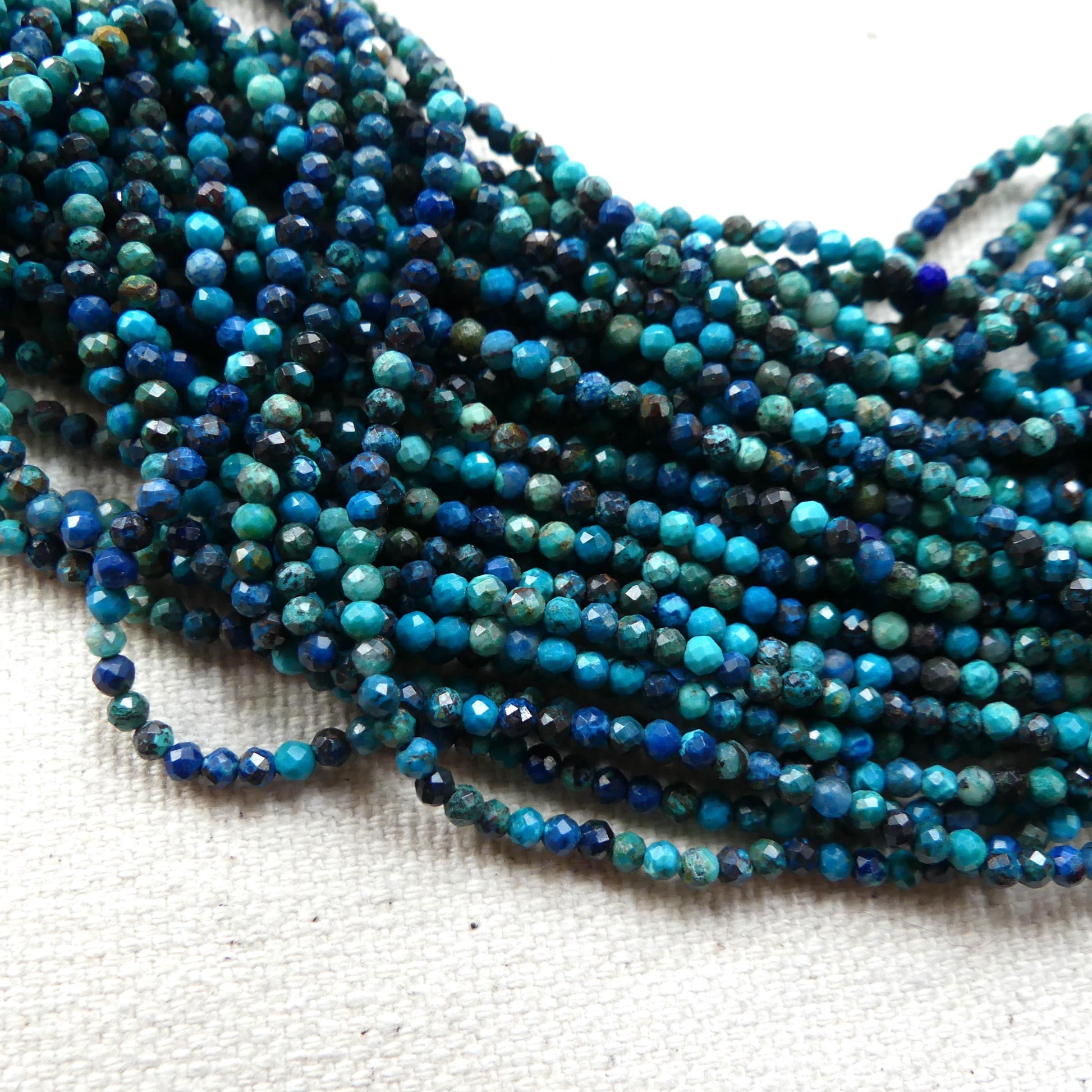2mm Quantum Quattro Chrysocolla Beads Micro Faceted 15" Chrysocolla Gemstone Beads Beading Crafter Gift DIY Jewelry making