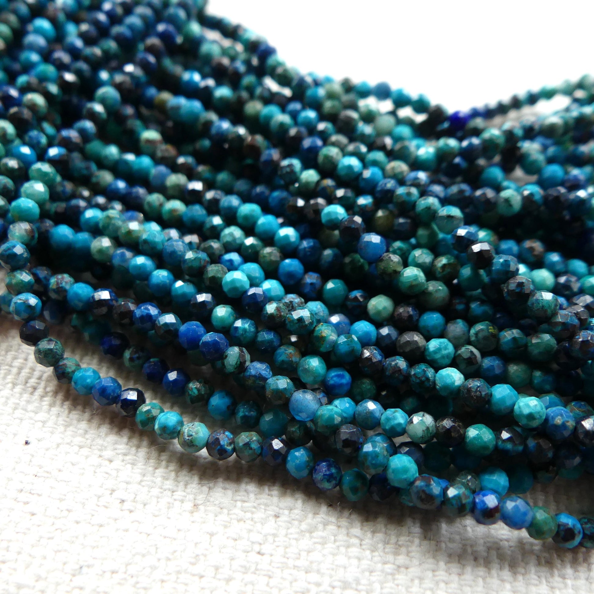 2mm Quantum Quattro Chrysocolla Beads Micro Faceted 15" Chrysocolla Gemstone Beads Beading Crafter Gift DIY Jewelry making