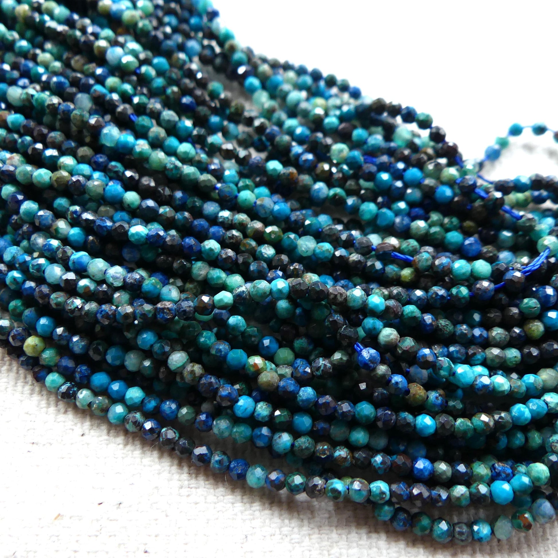 2mm Quantum Quattro Chrysocolla Beads Micro Faceted 15" Chrysocolla Gemstone Beads Beading Crafter Gift DIY Jewelry making
