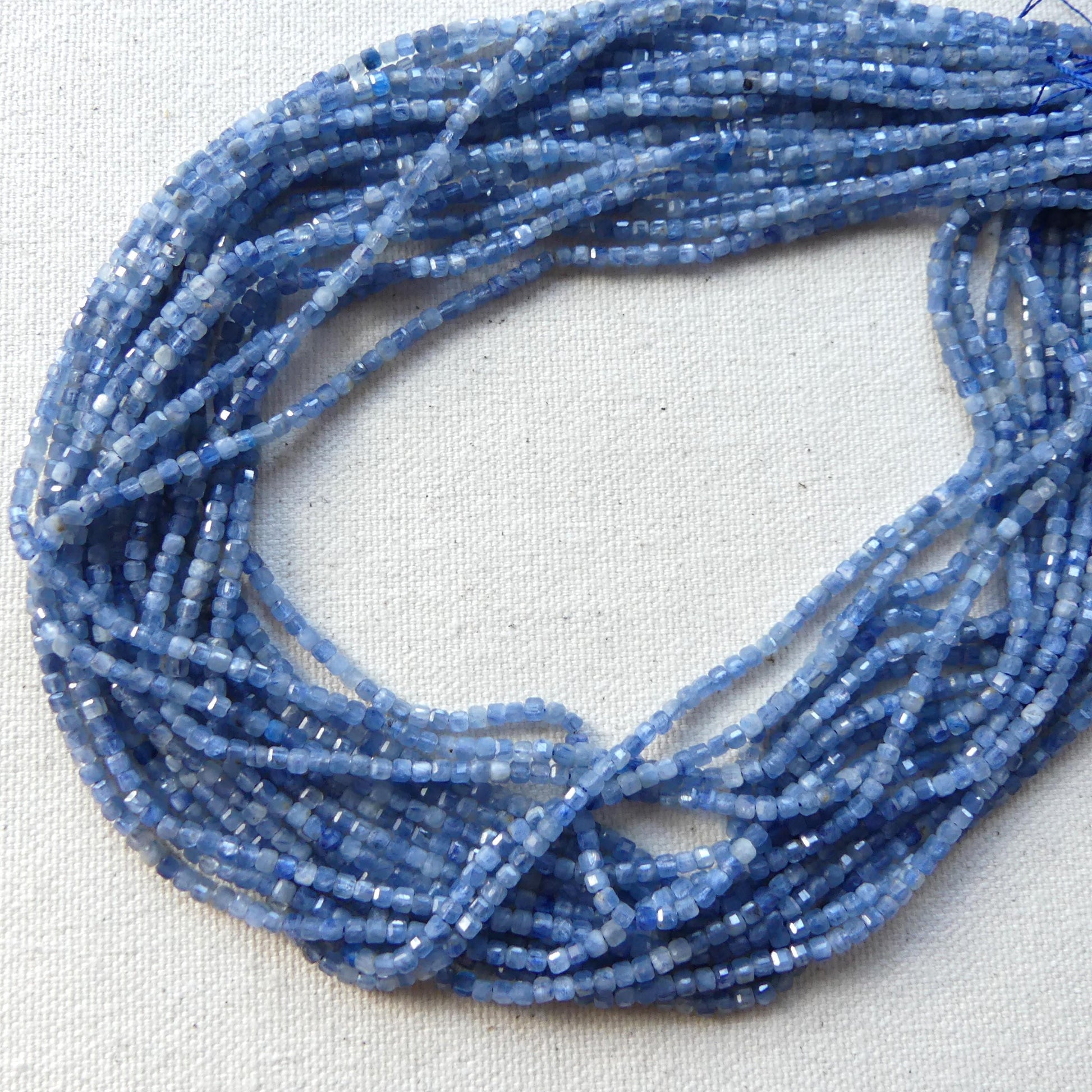 2mm Blue Kyanite Cube Beads Micro Faceted Beads 15" Kyanite Gemstone Beads Beading Crafter Gift