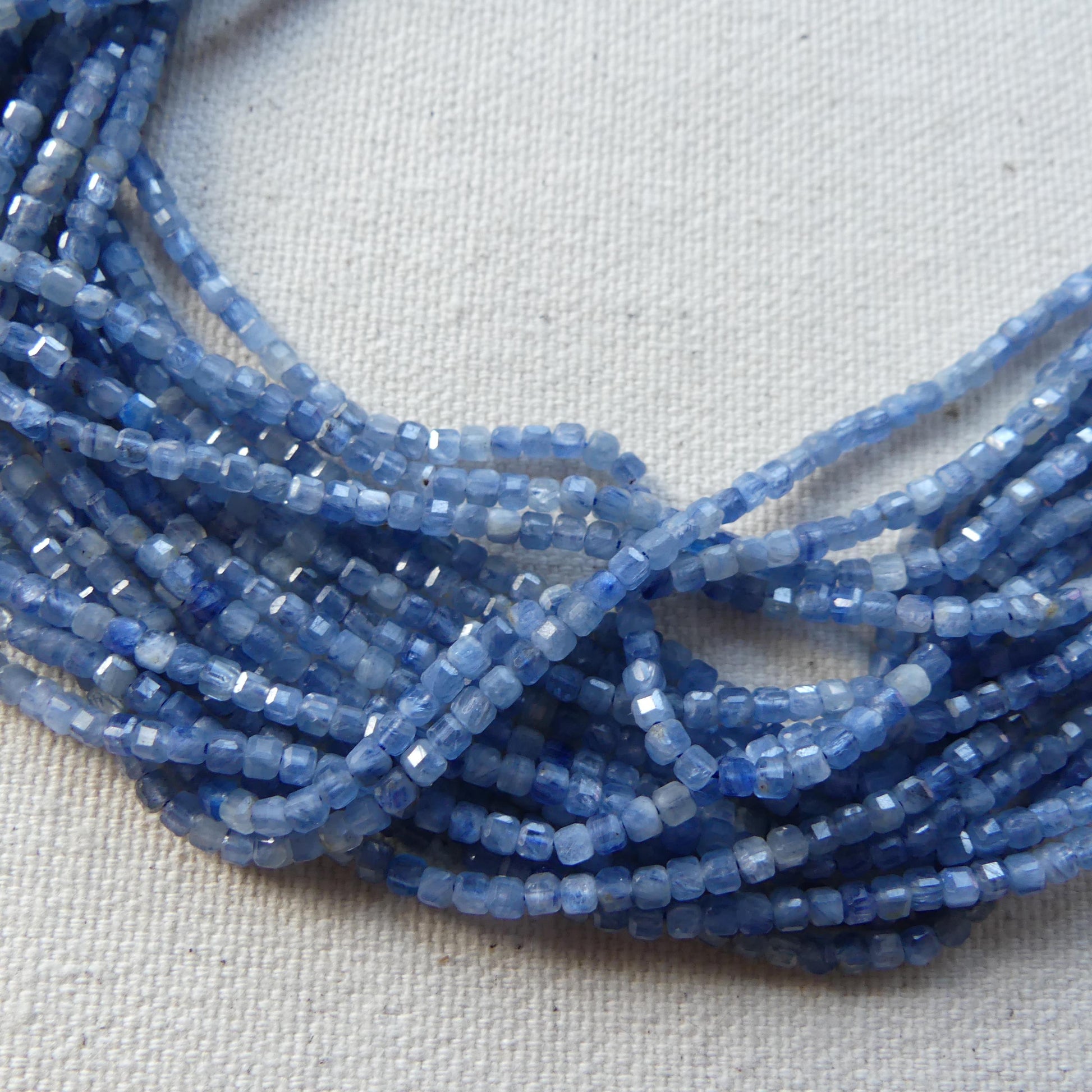 2mm Blue Kyanite Cube Beads Micro Faceted Beads 15" Kyanite Gemstone Beads Beading Crafter Gift